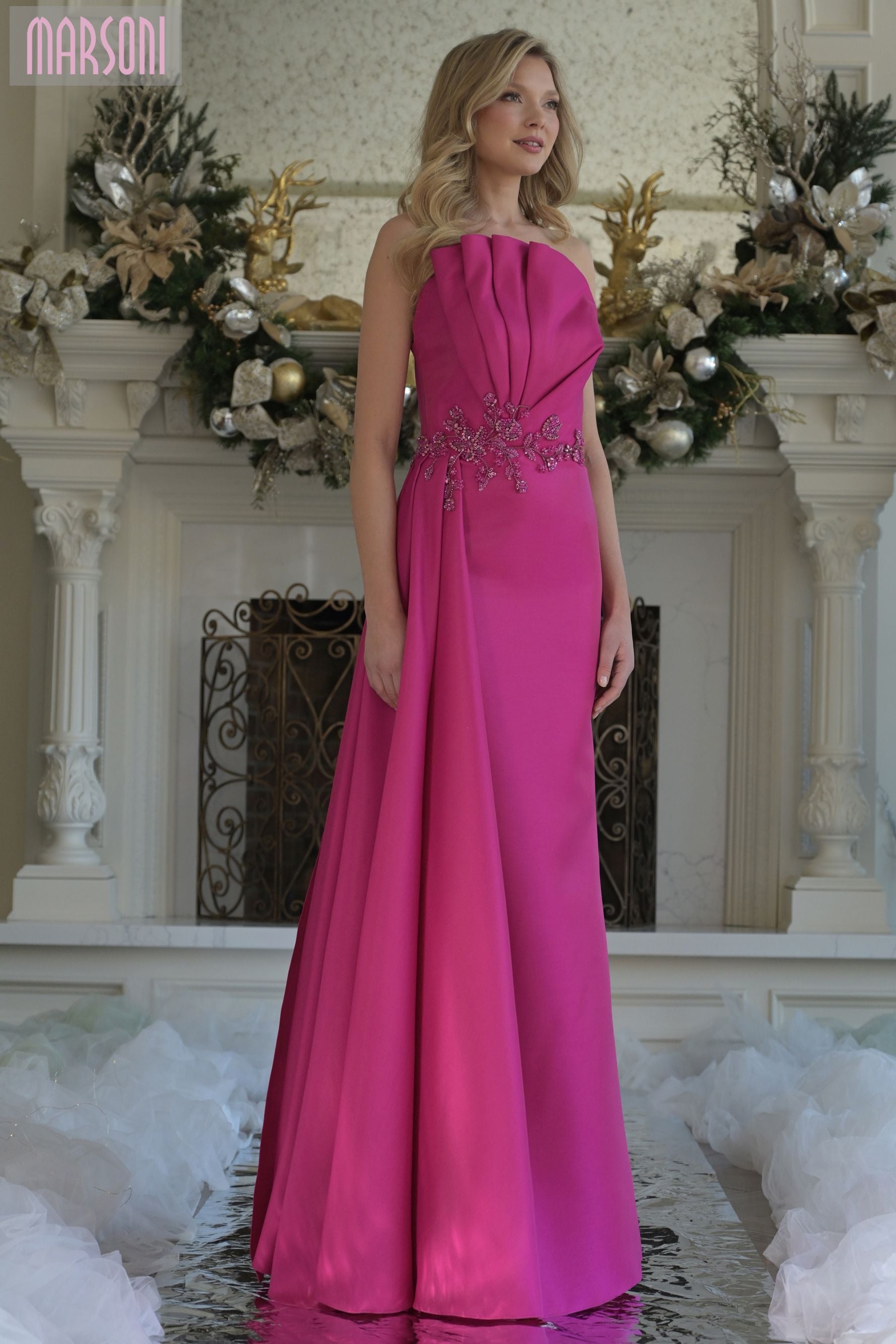 Marsoni by Colors -MV1356 Strapless Fit And Flare Sheath Dress