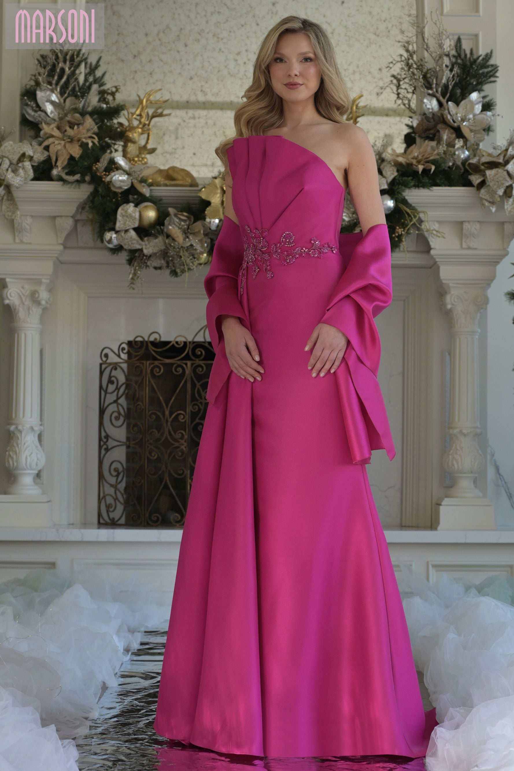 Marsoni by Colors -MV1356 Strapless Fit And Flare Sheath Dress