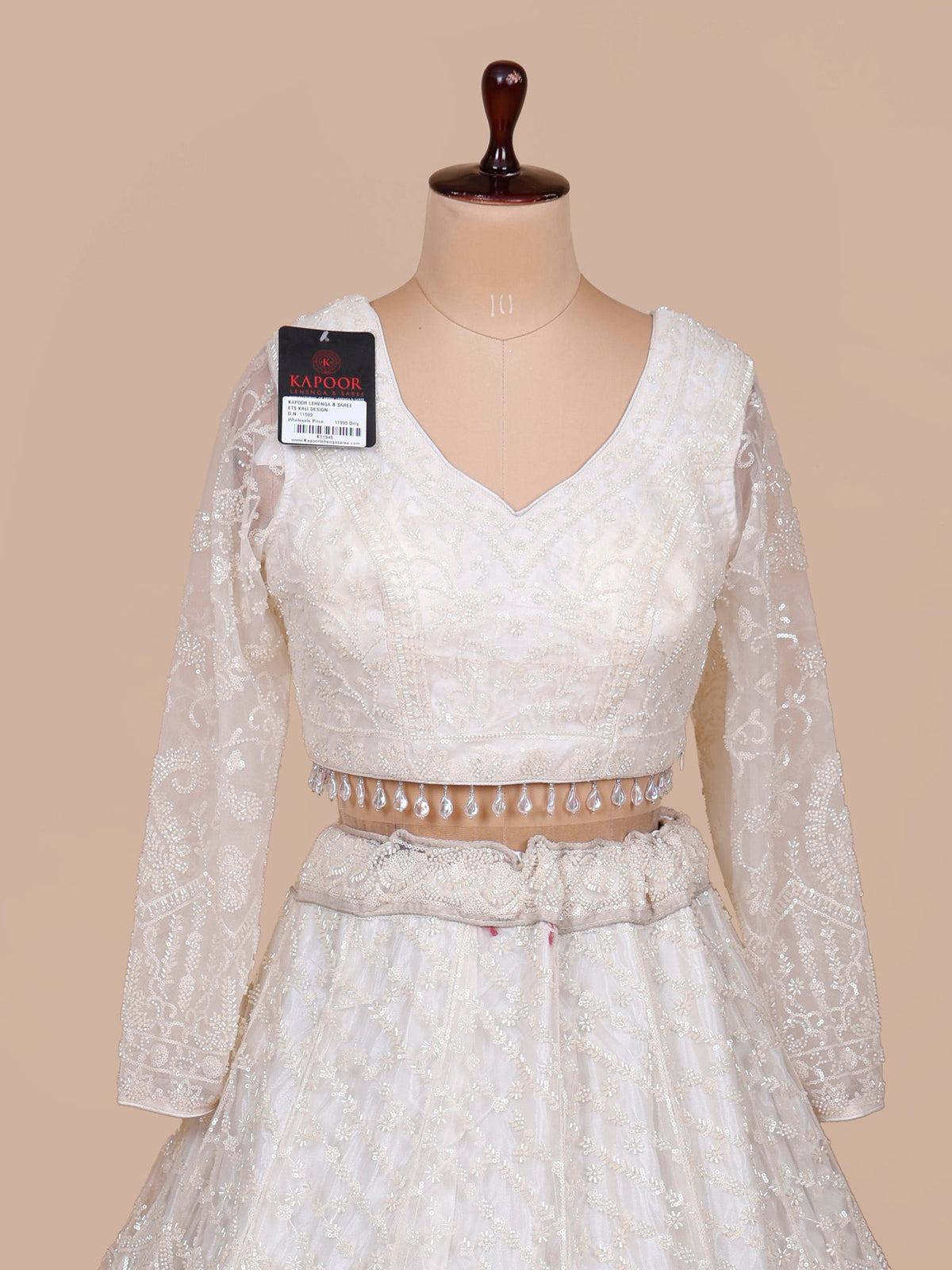 MyFashion KLS-2389 Diamond Mist White Lehenga Adorned with Thread Work