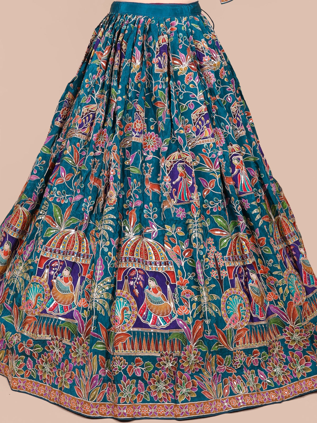 MyFashion KLS-2421 Rama Blue Noor-e-Kashmir Lehenga