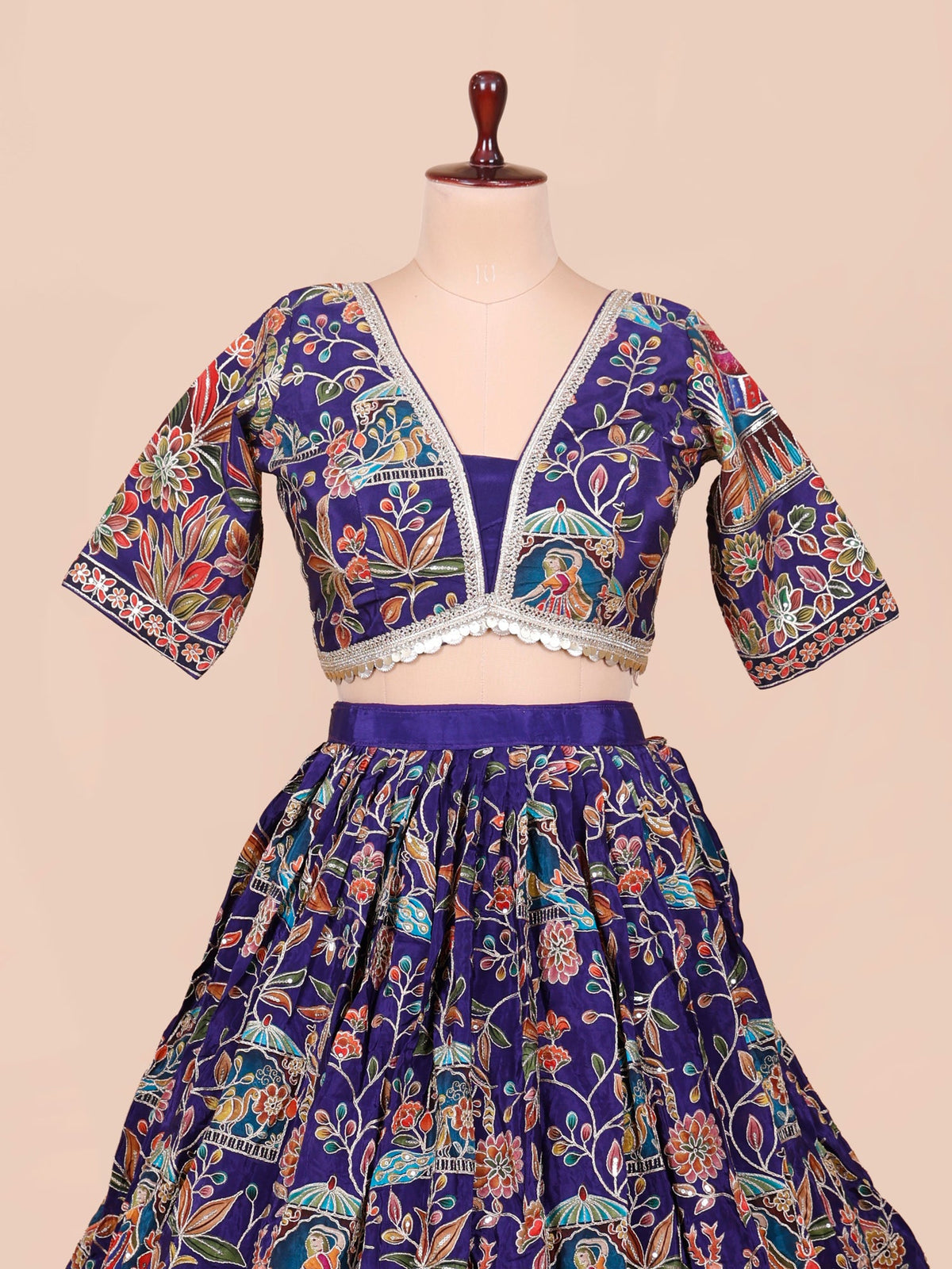 MyFashion KLS-2422 Purple Rang Mahal Kashmiri Lehenga