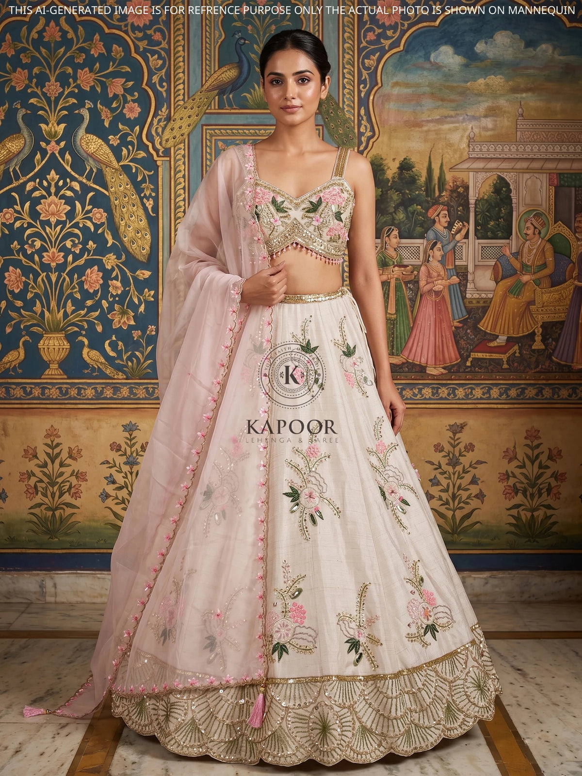 MyFashion KLS-2686 Raw Silk Lehenga with Thread & Moti Work