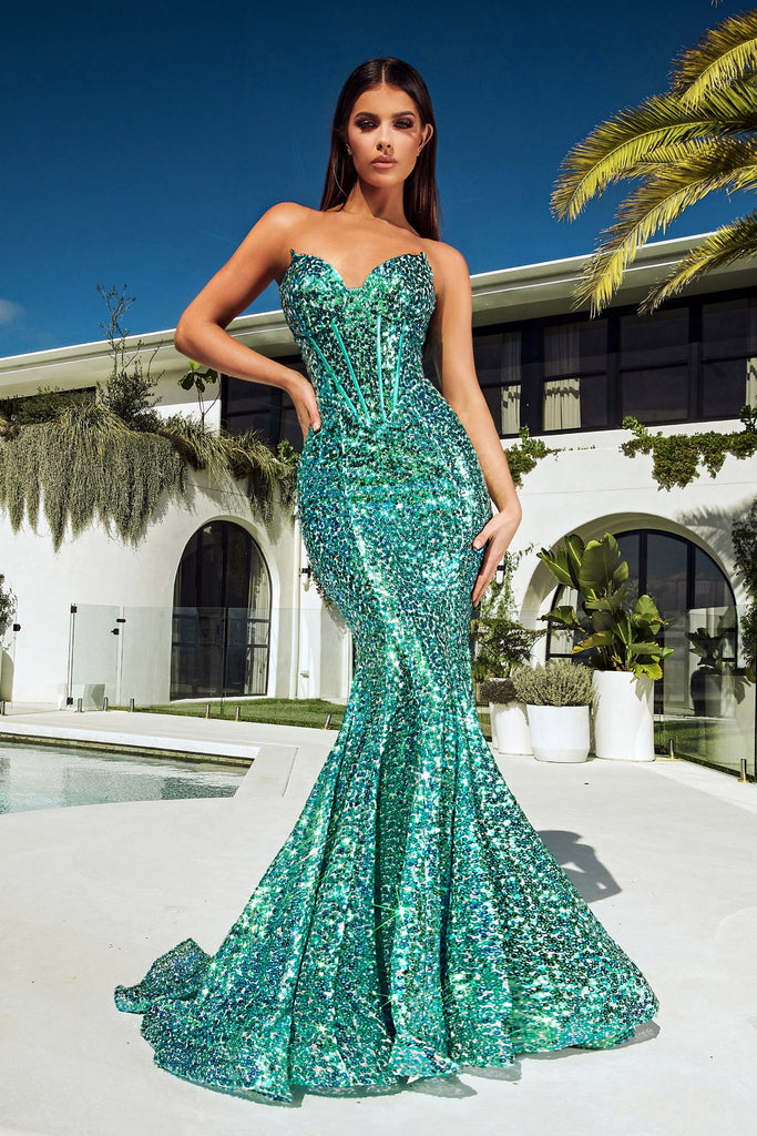 Sequin Ornate Prom Gown By Portia And Scarlett -PS23293