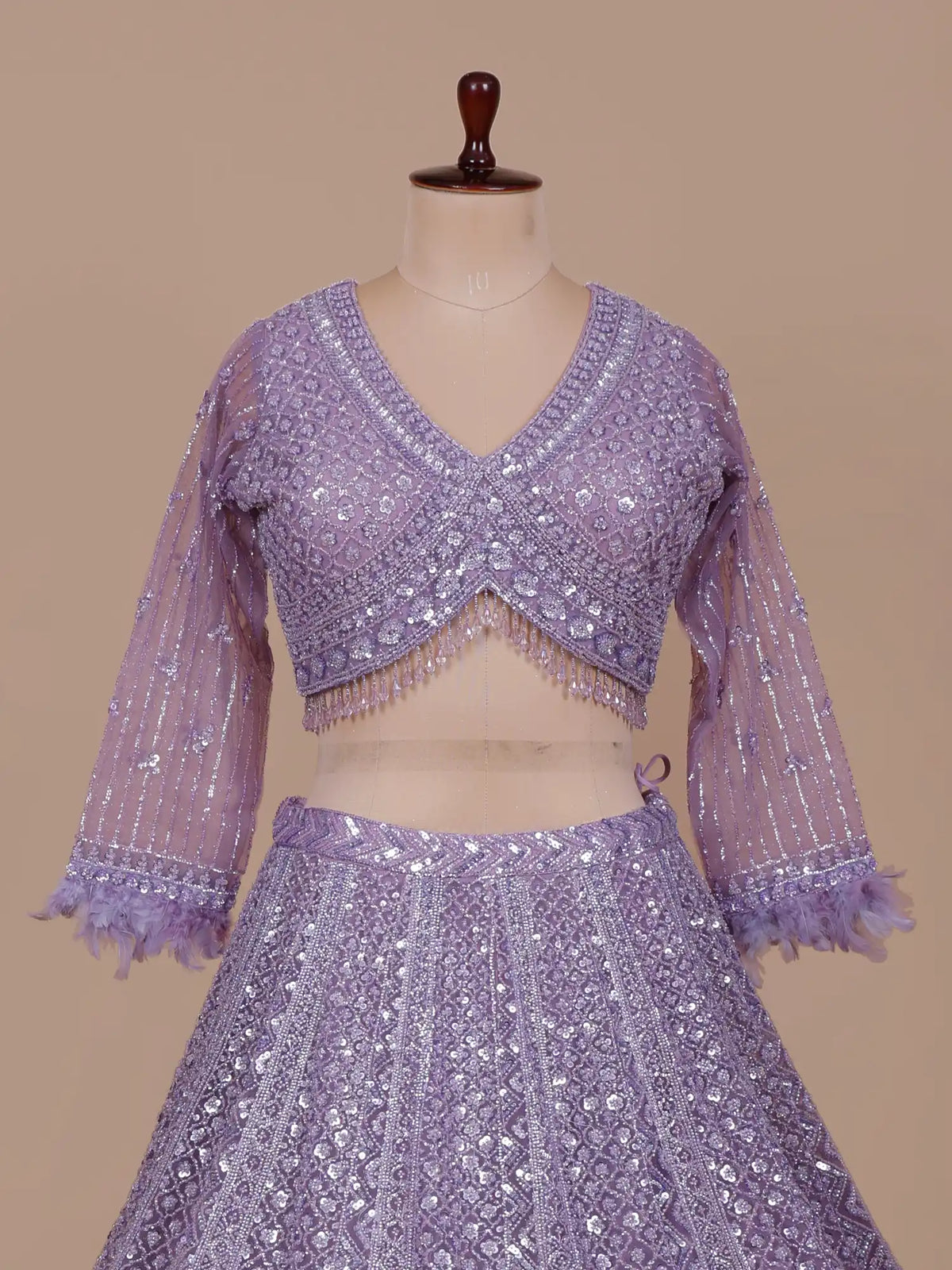 MyFashion -KLS-2847 Beautiful Lavender Lehenga With Beads Work For Wedding Functions