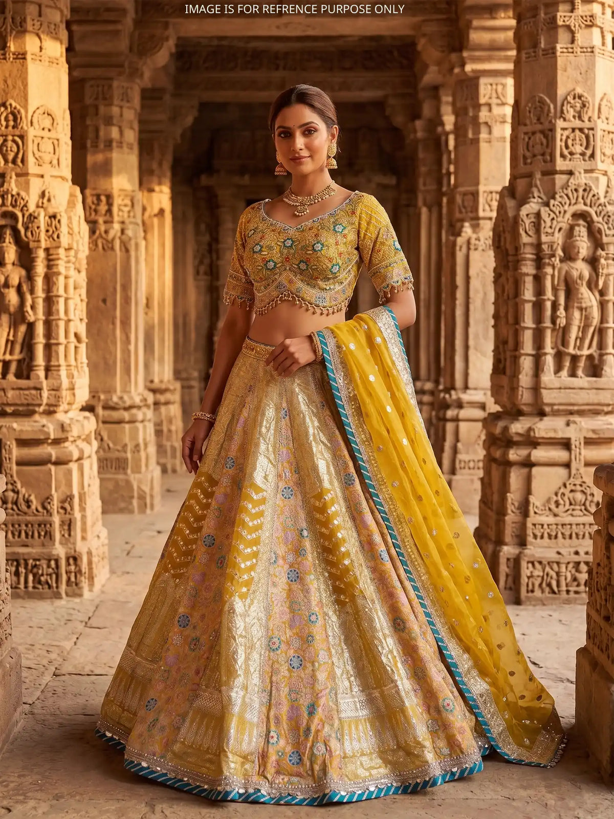 MyFashion -KLS-2842 Premium Mustard Yellow Lehenga Choli Set With Heavy Designer Work