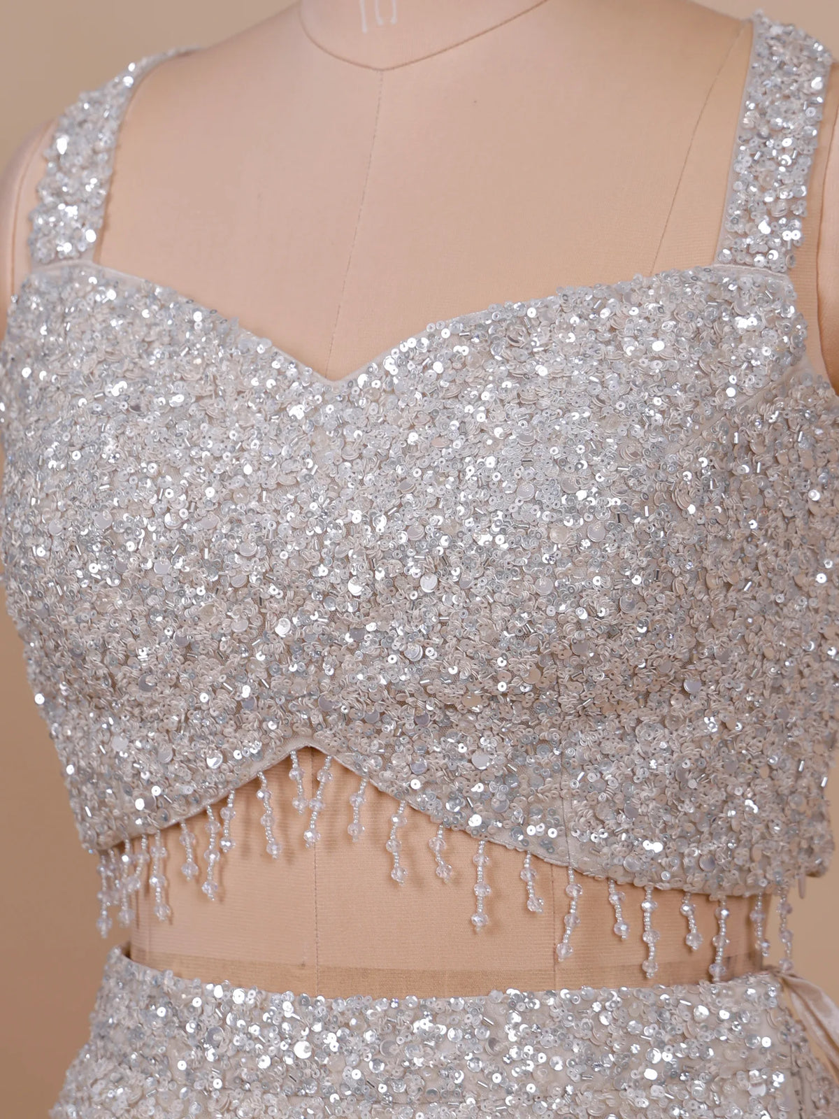 MyFashion KLS-2737 Silver Net Sequin Work Party Wear Lehenga Choli