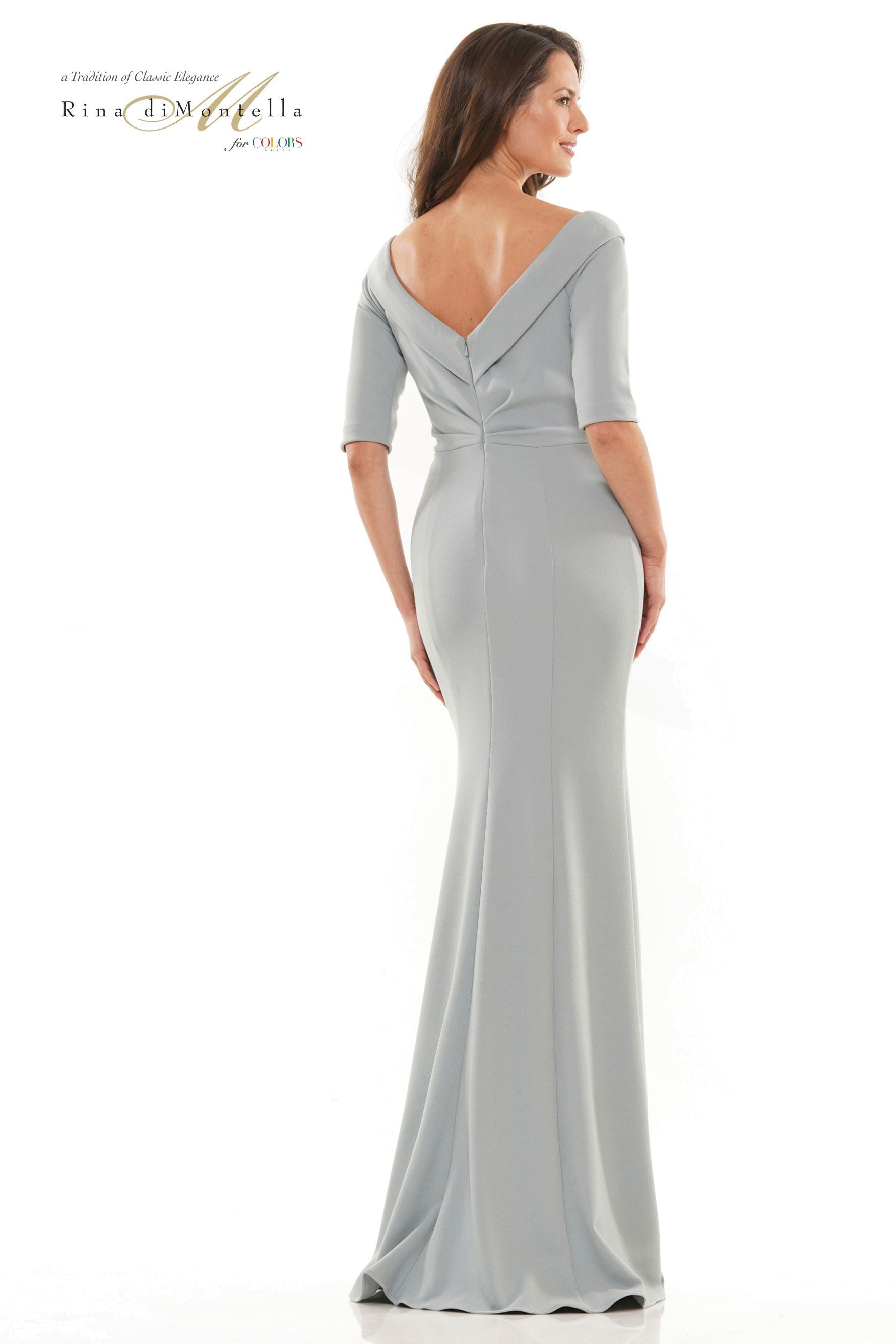 Rina Di Montella Long Off Shoulder Mermaid Gown -RD2733