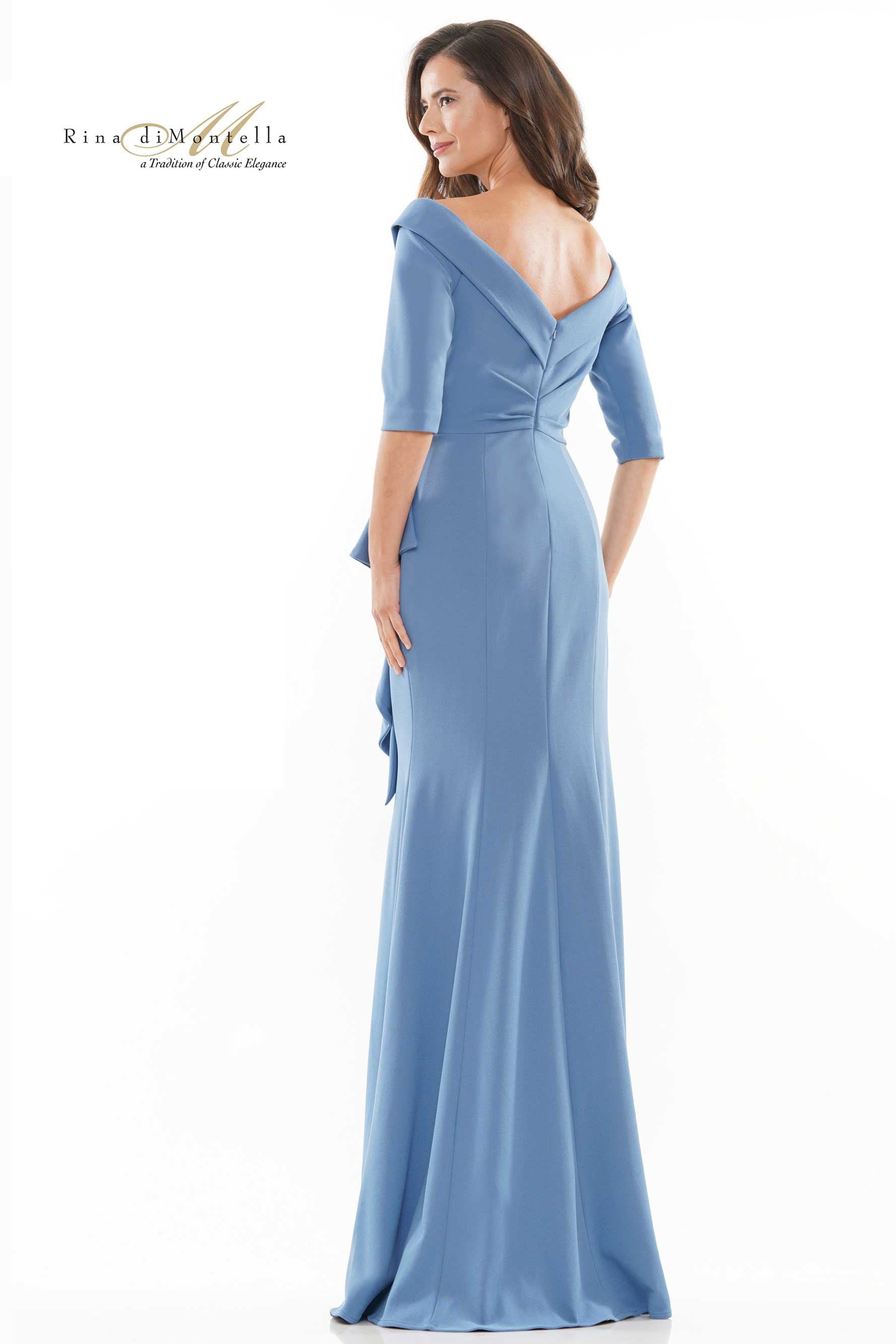 Rina Di Montella Long Off Shoulder Mermaid Gown -RD2733
