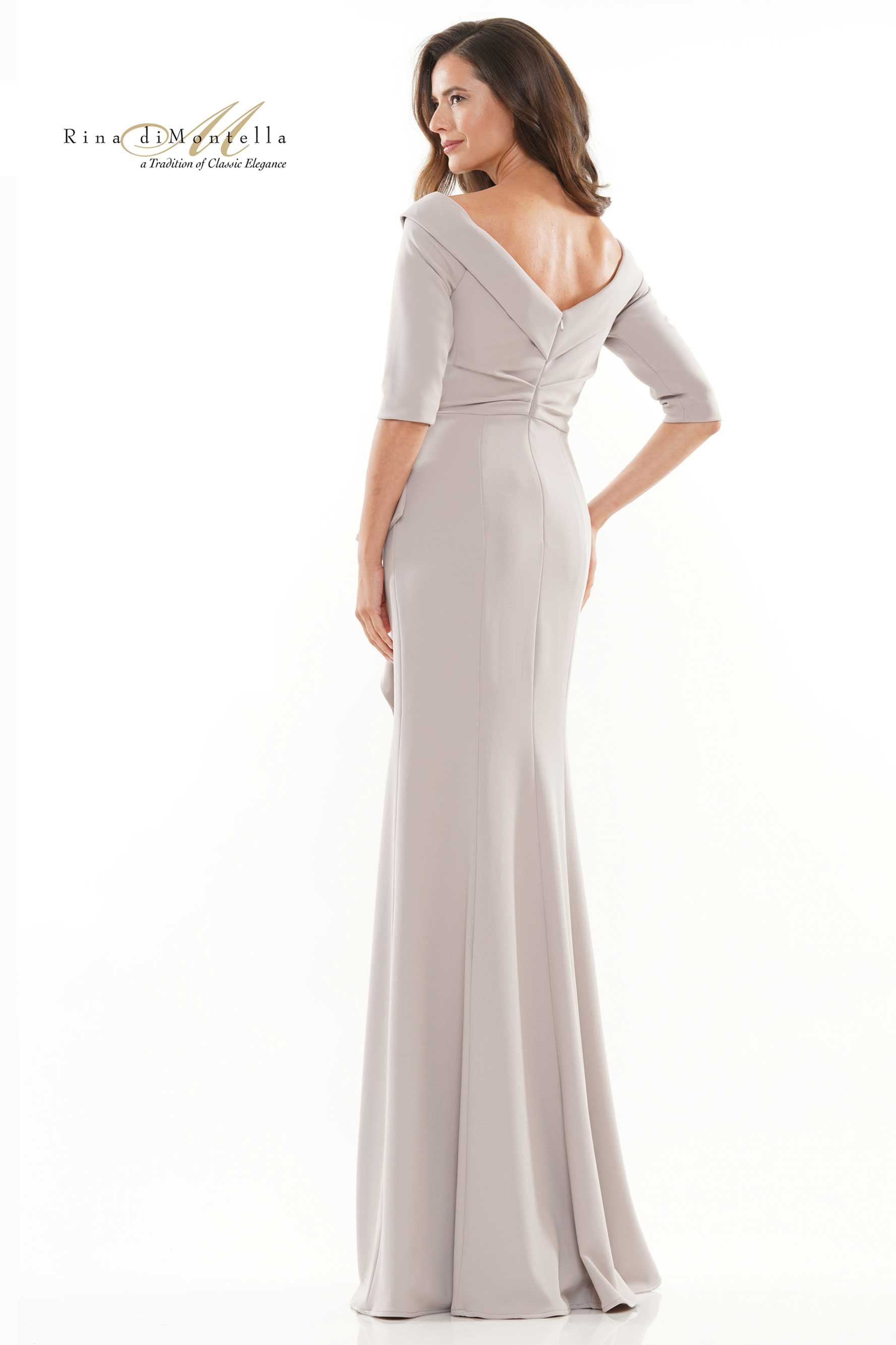 Rina Di Montella Long Off Shoulder Mermaid Gown -RD2733