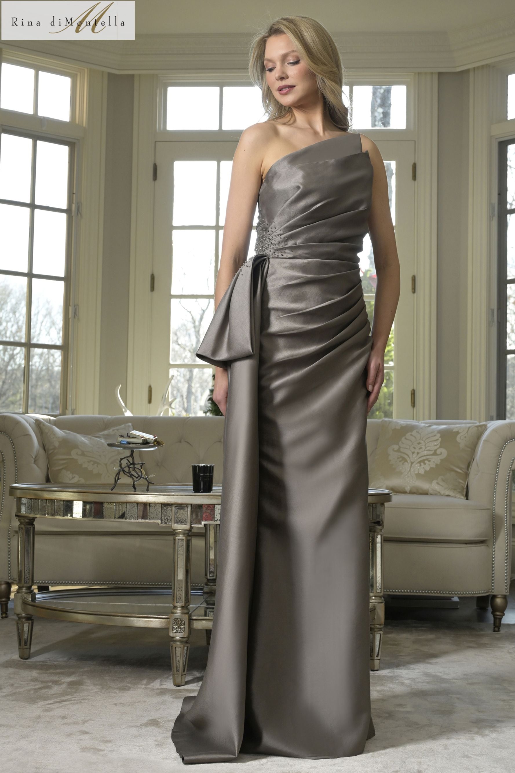 Rina Di Montella -RD2750 One Shoulder Mermaid Evening Dress