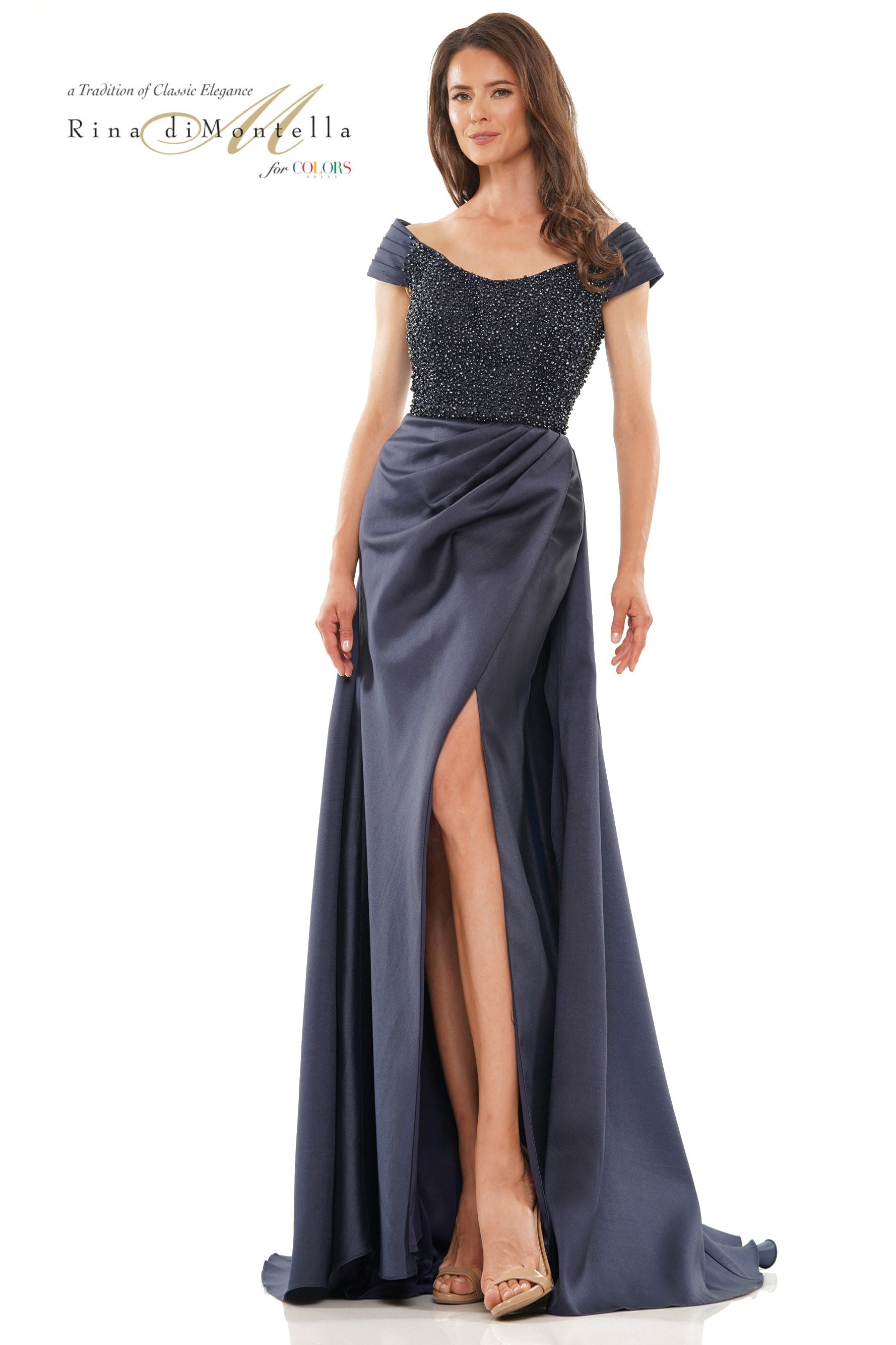 Rina Di Montella Scoop Neckline A-Line Dress -RD2815