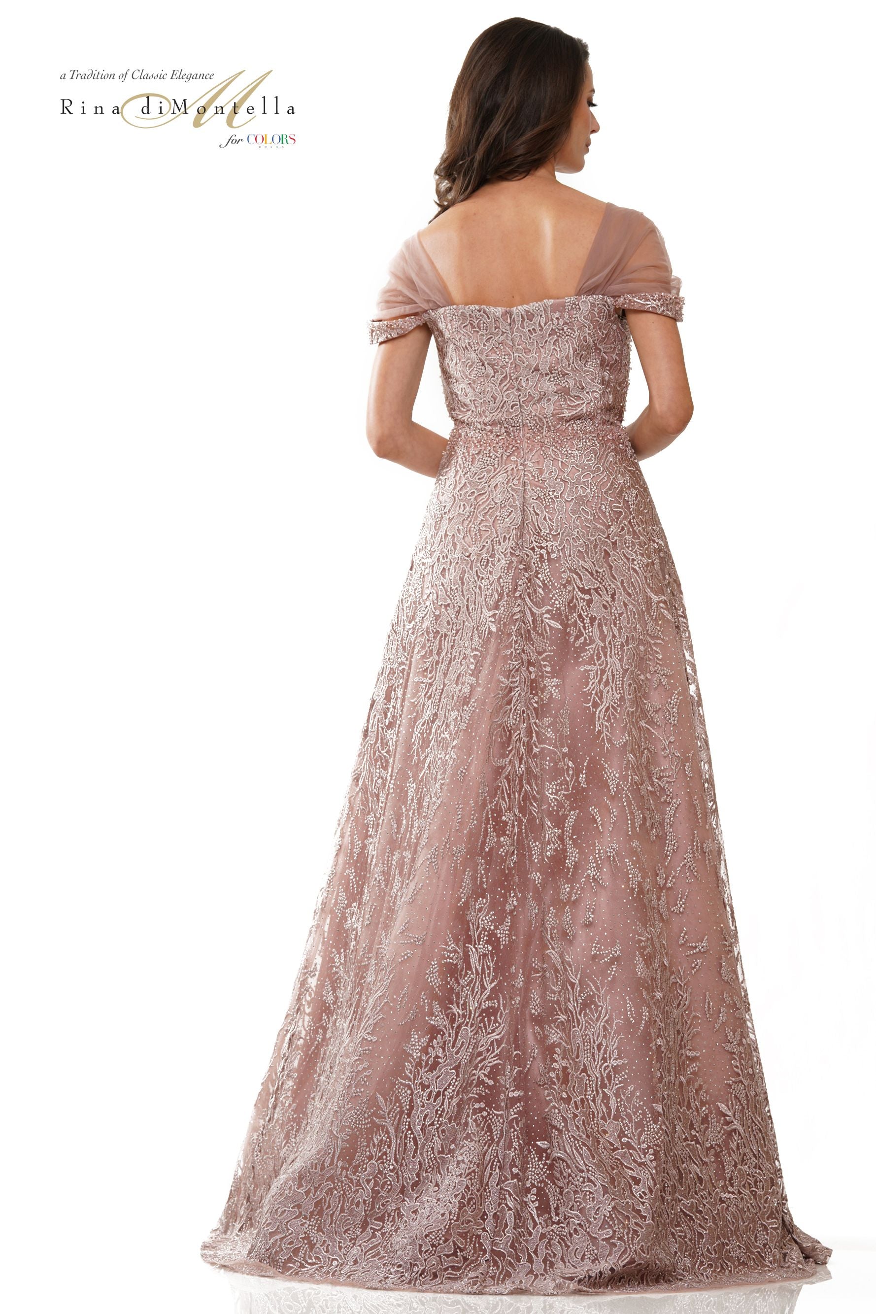 Rina Di Montella Embroidery Sweetheart A-Line Long Gown -RD2902
