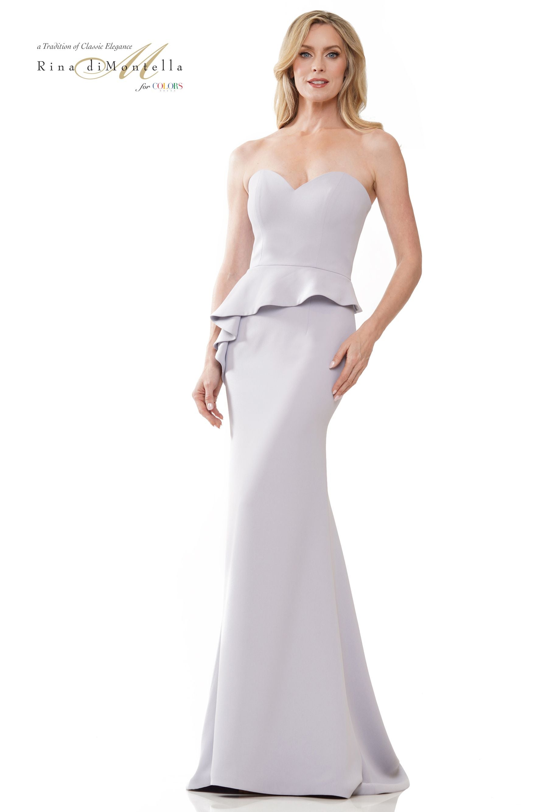 Rina Di Montella -RD2948 Fitted Crepe Sweetheart Long Dress