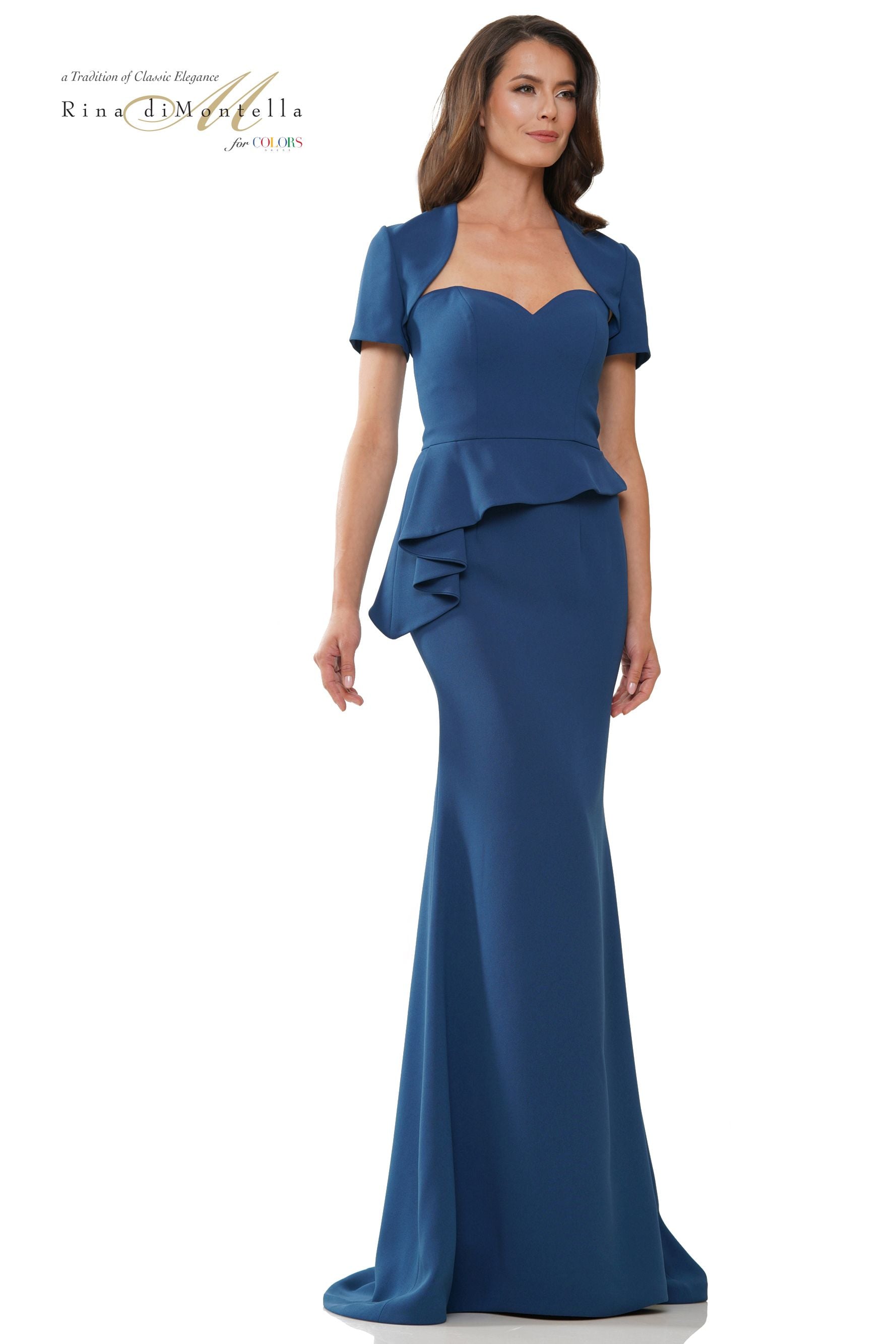 Rina Di Montella -RD2948 Fitted Crepe Sweetheart Long Dress