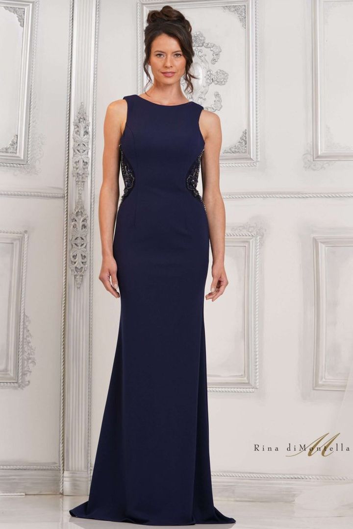 Rina Di Montella -RD3111-1 Cowl Sheath Evening Dress