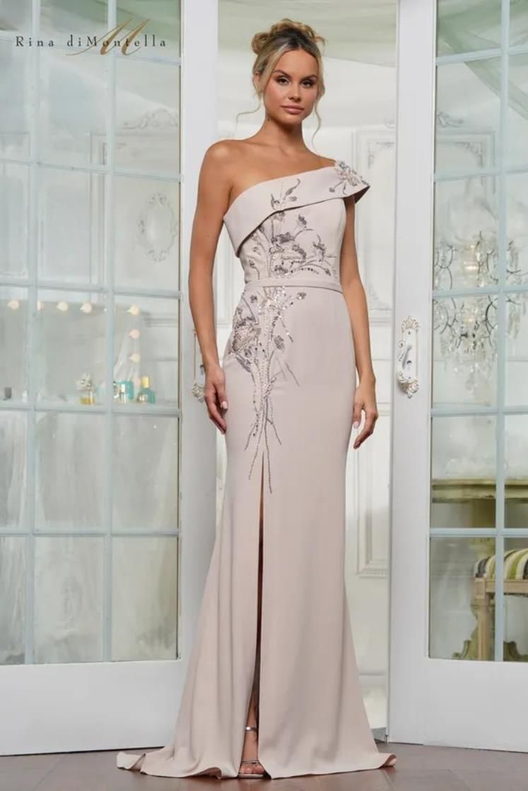 Rina Di Montella -RD3203-1 Beaded Embroidered Applique Gown