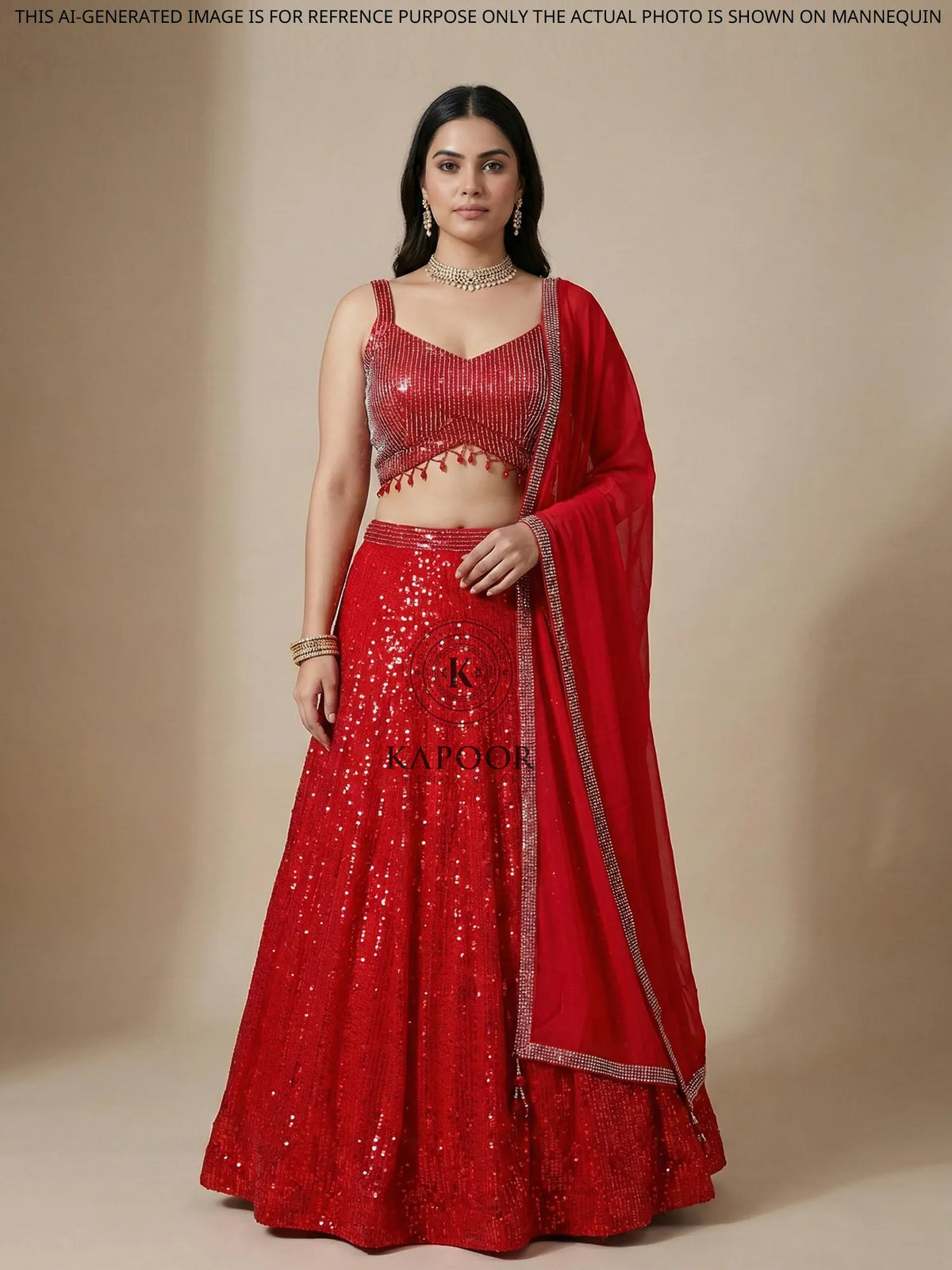 MyFashion KLS-2473 Red Noor-E-Ruby Chinon Lehenga