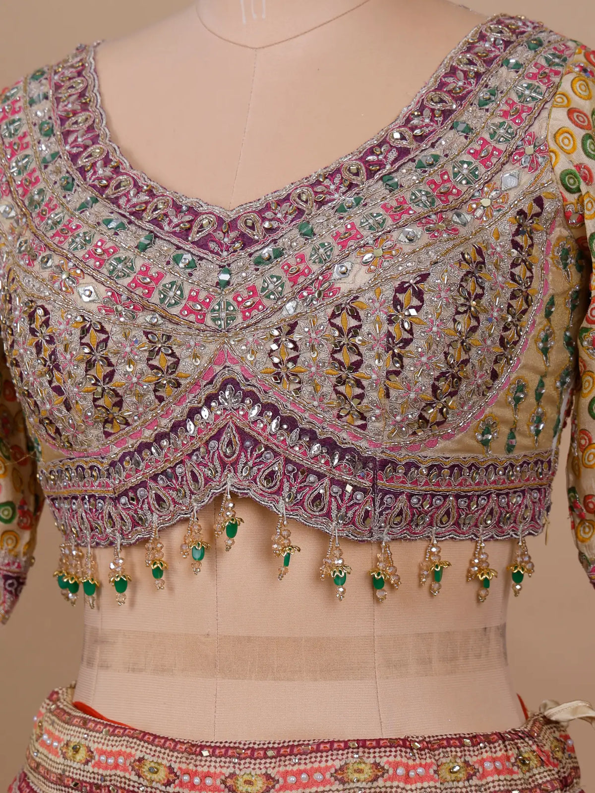 MyFashion KLS-2772 Multi Color Silk Lehenga With Mirror Work
