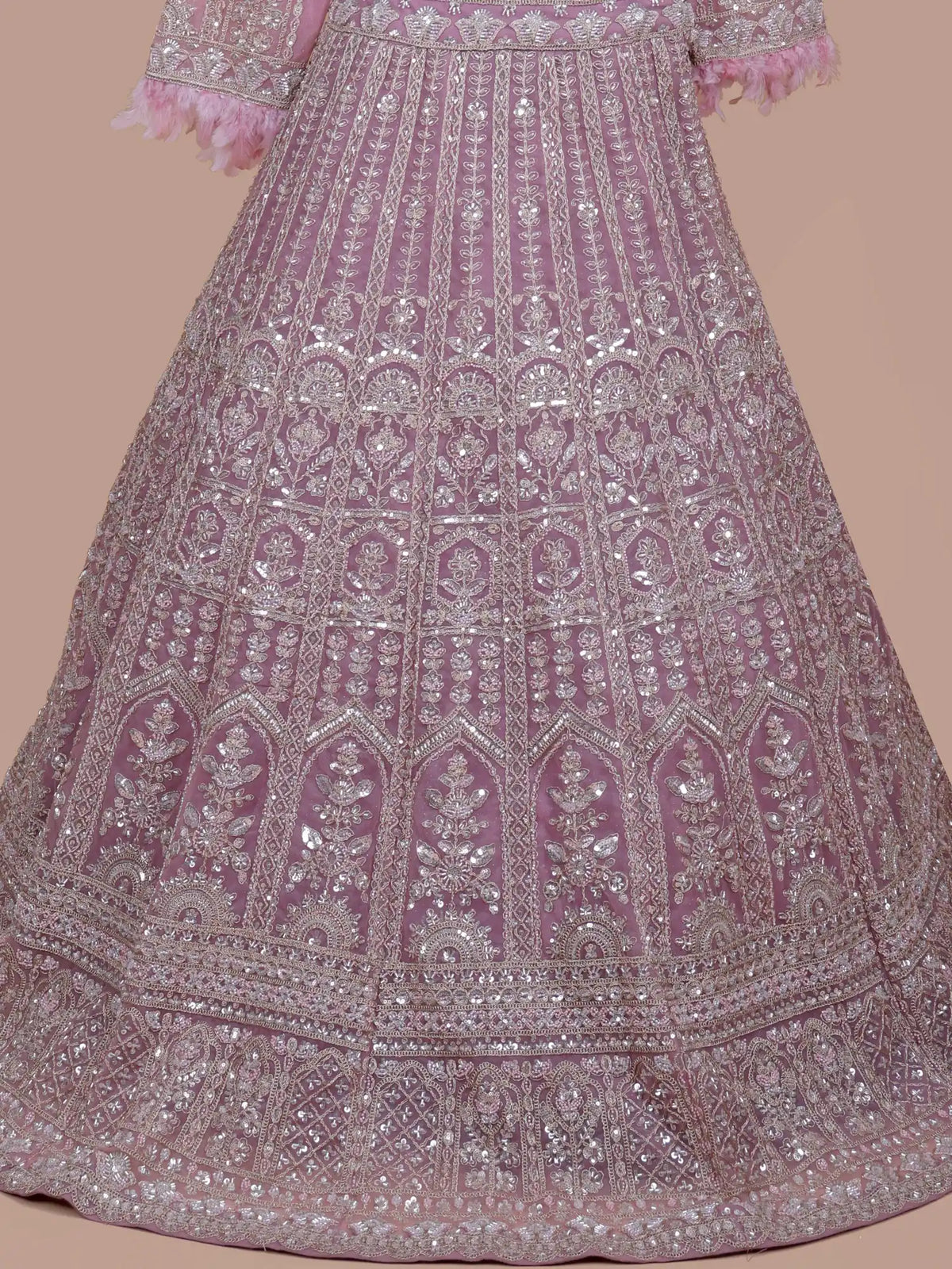 MyFashion -KLS-2848 Trendy Pink Lehenga Choli With Sequins And Feather Work