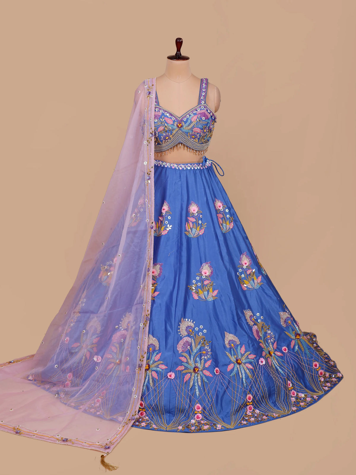 MyFashion KLS-2695 Designer Shahnoor Royal Blue Silk Lehenga