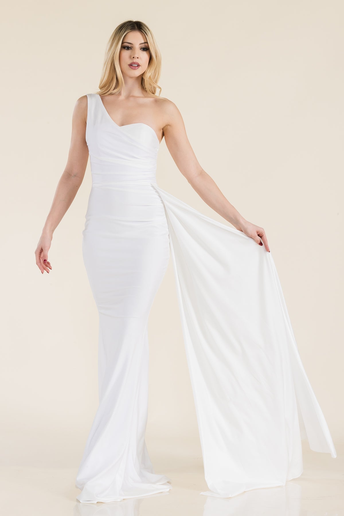 Prima Dress -SA502383 One Shoulder Stretch Sheath Dress