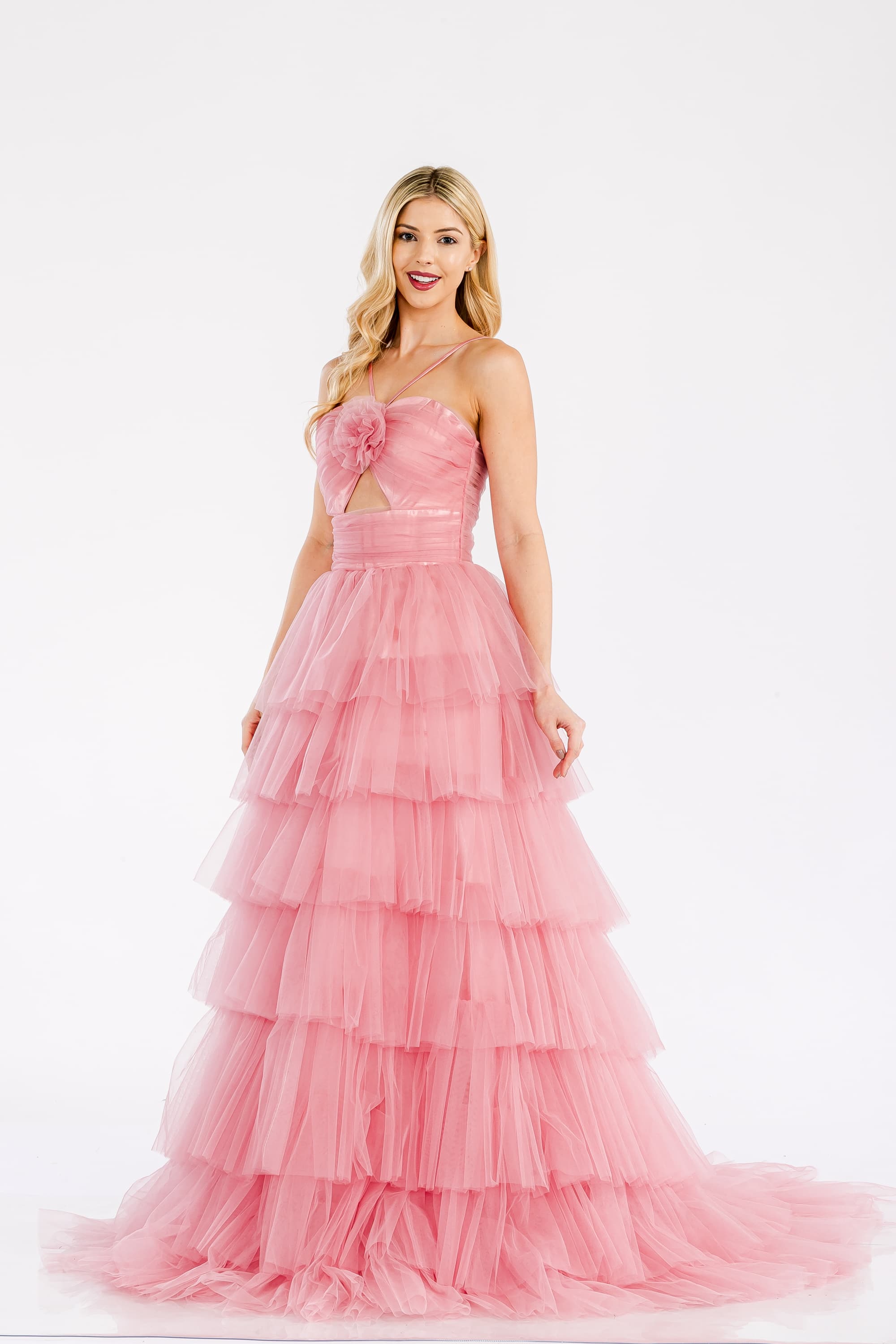 Prima Dress -SA502415 Halter Layered Tulle Ball Gown