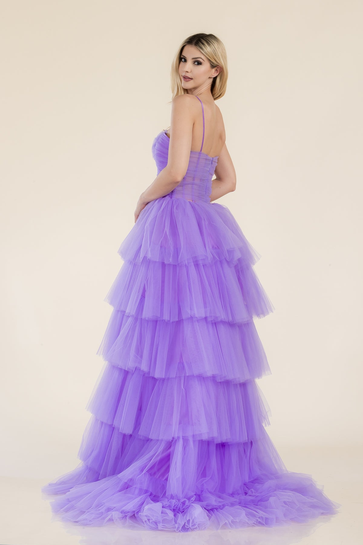 Prima Dress -SA502415 Halter Layered Tulle Ball Gown