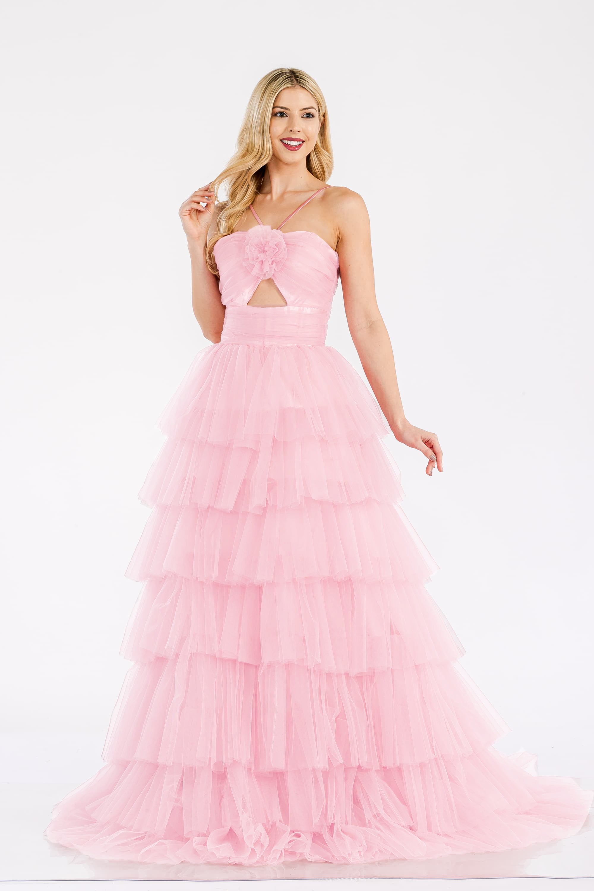Prima Dress -SA502415 Halter Layered Tulle Ball Gown