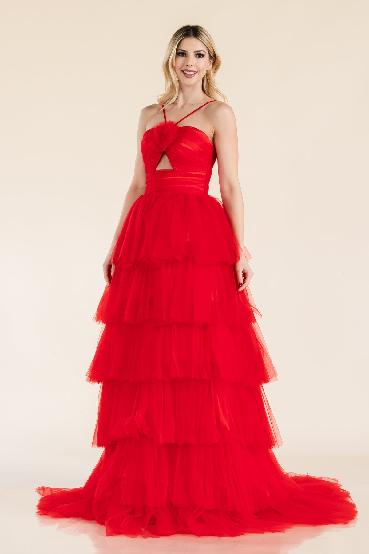 Prima Dress -SA502415 Halter Layered Tulle Ball Gown