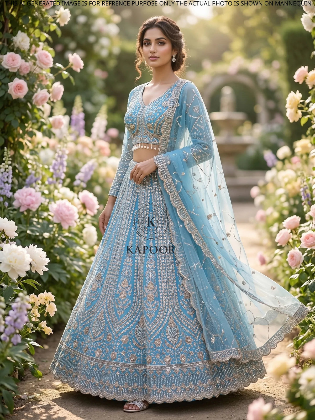 MyFashion KLS-2488 Midnight Sapphire Glow Net Lehenga