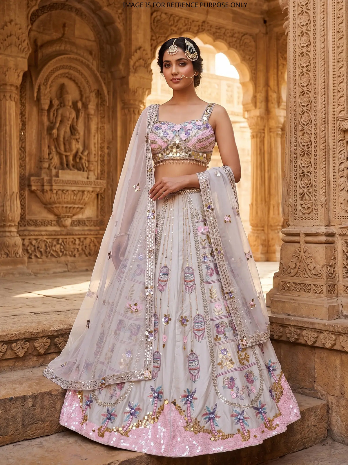 MyFashion KLS-2816 Shop Designer Cream Party Wear Lehenga with Moti Work