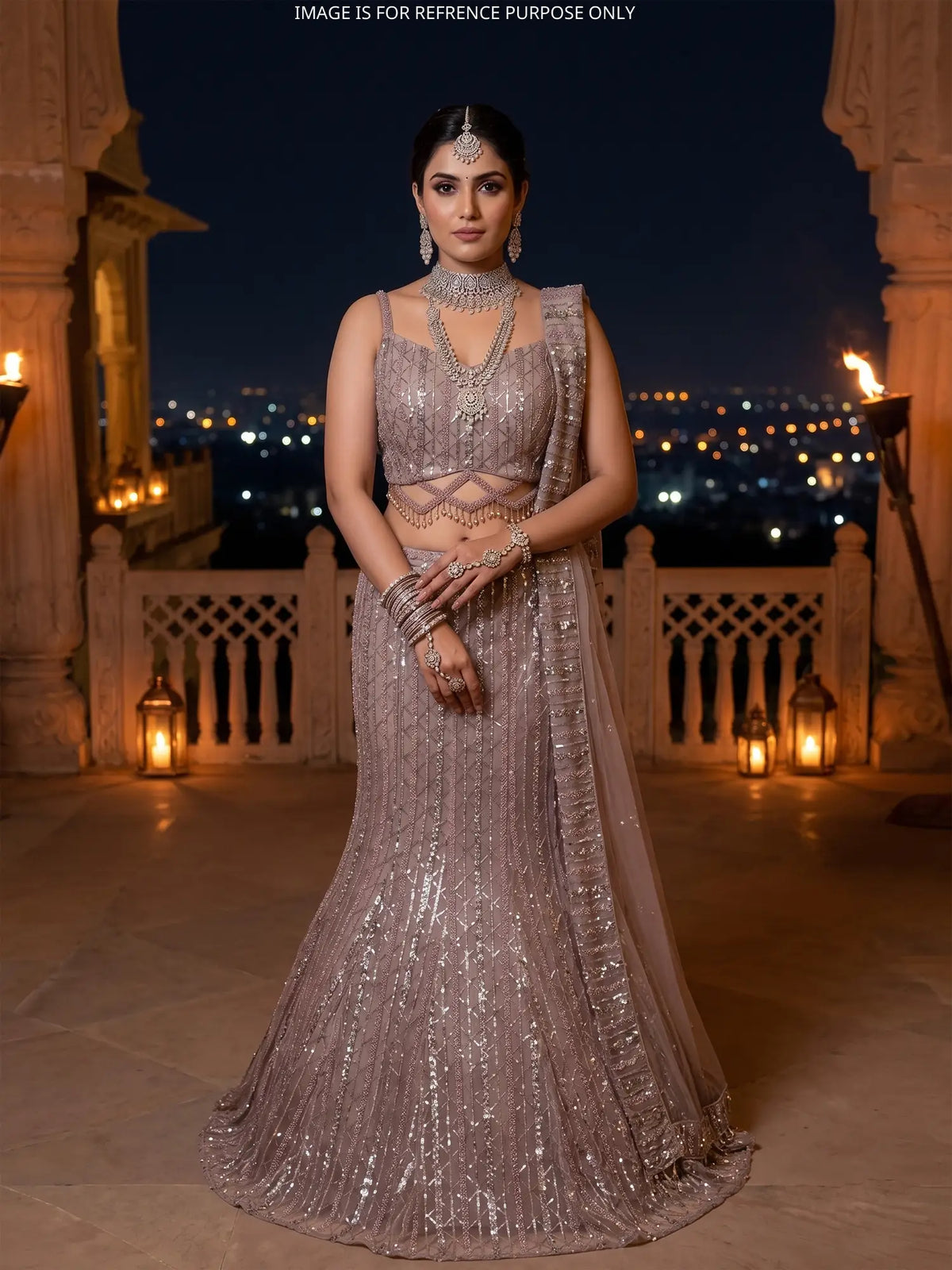 MyFashion -KLS-2811 Onion Pink Fish Cut Lehenga with Beads Work for Wedding Wear
