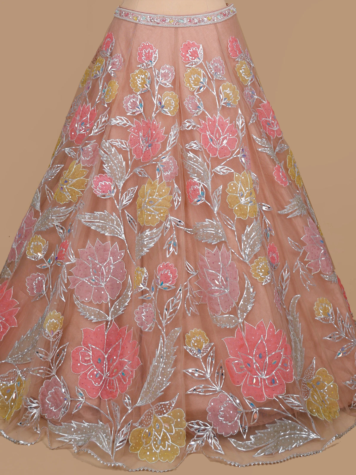 MyFashion KLS-2704 Blush Pink Net Lehenga choli with Pearl Sequins Work