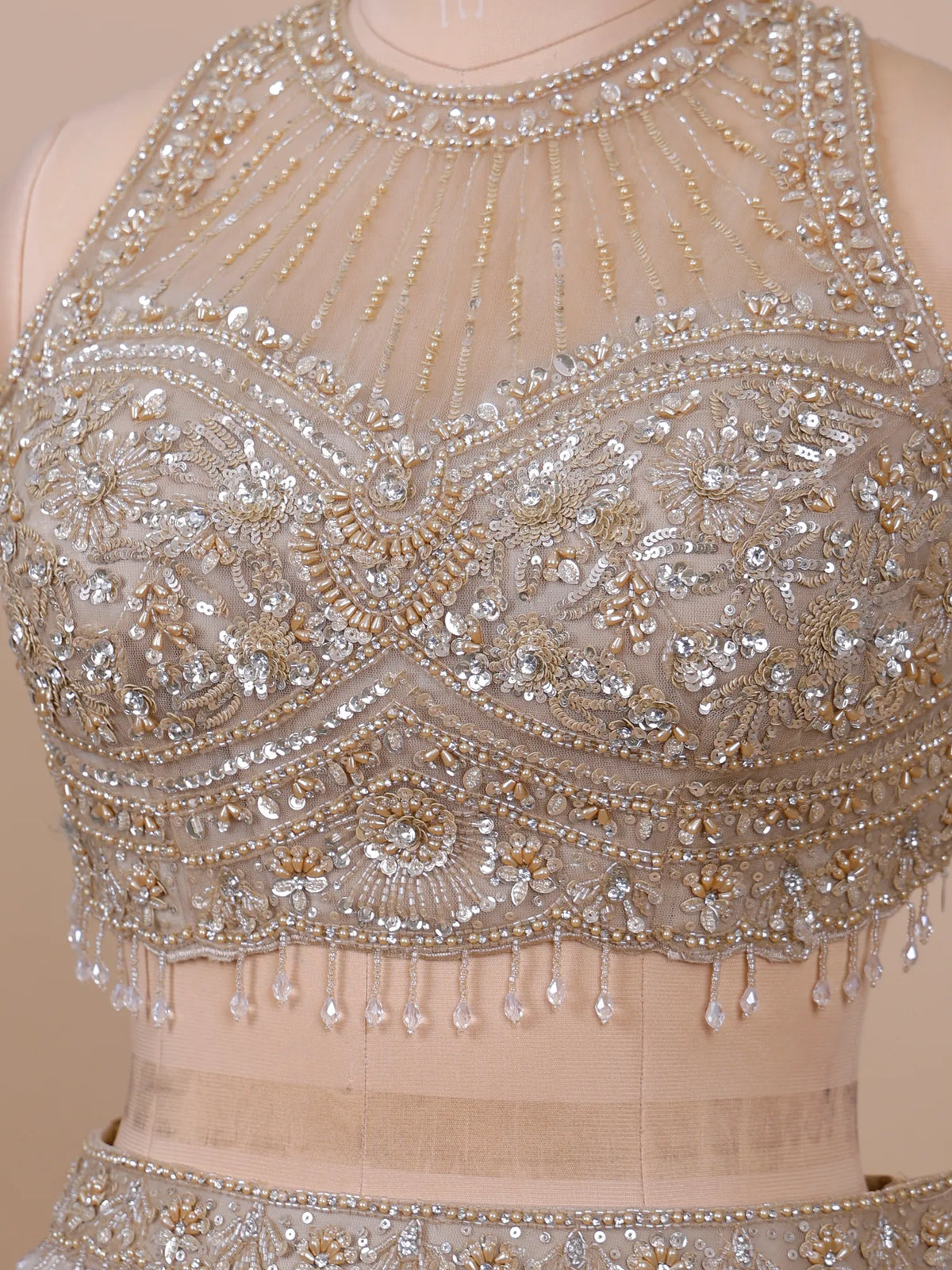 MyFashion KLS-2738 Trendy Beige Jimmy Choo Lehenga With Cut Dana Work