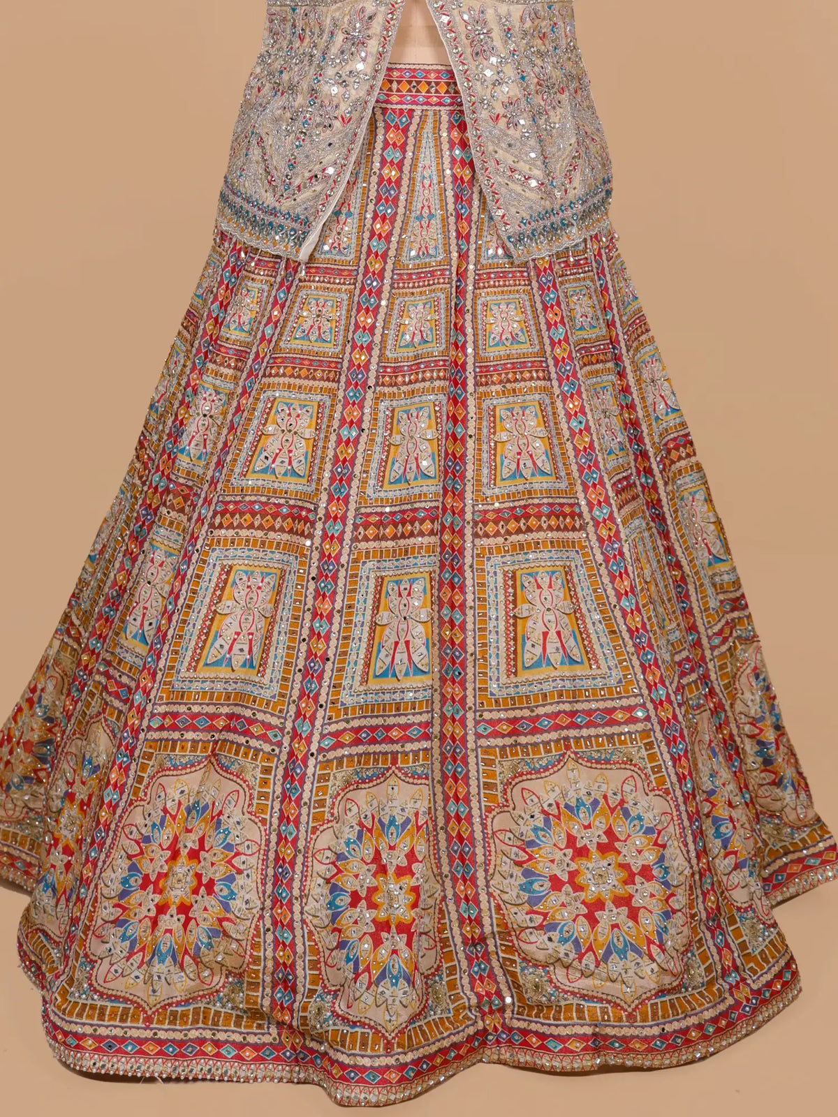 MyFashion KLS-2771 Eye Catching Bollywood Style Multi Silk Peplum Lehenga