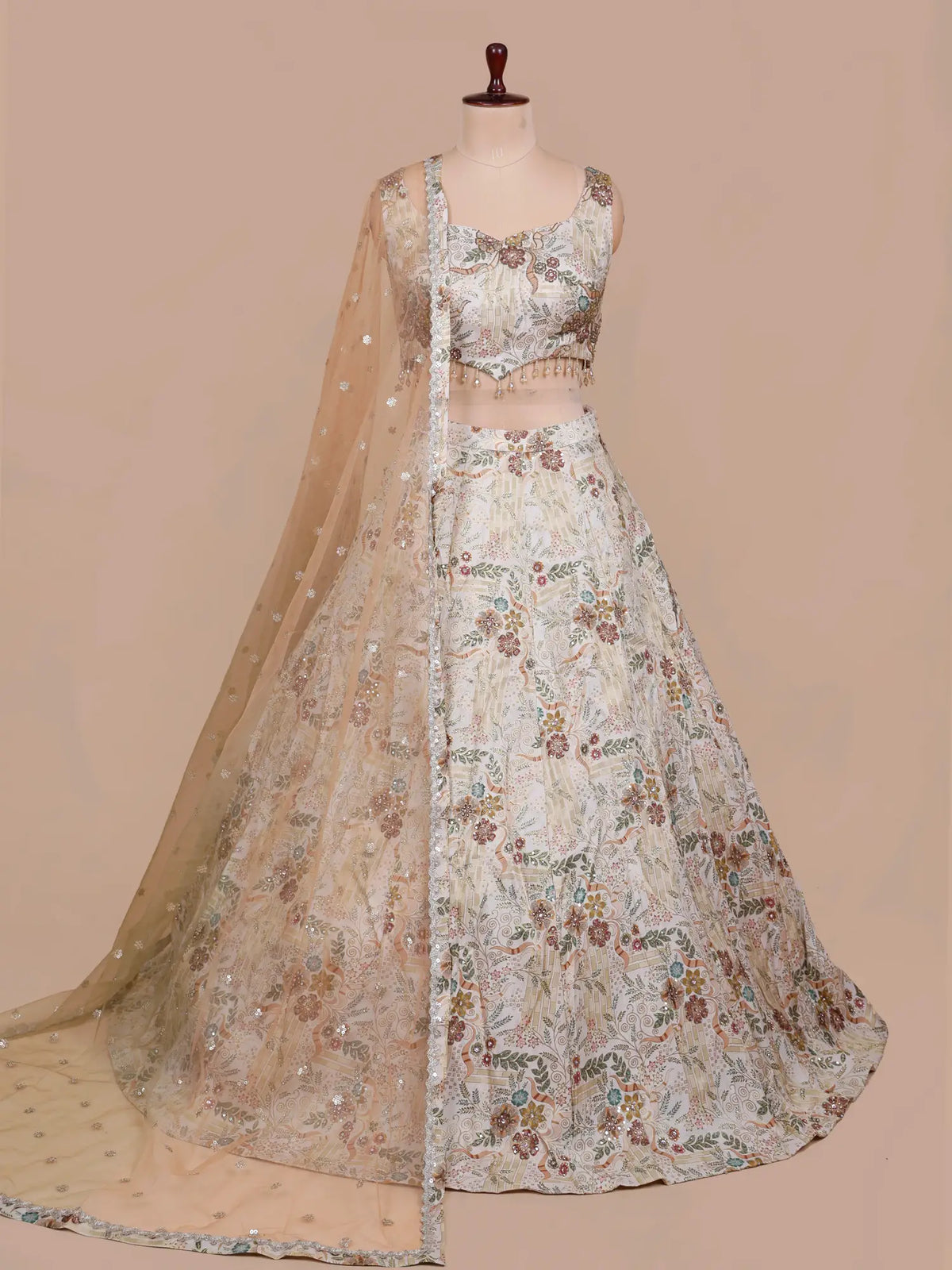 MyFashion -KLS-2838 Ivory Shimmer Silk Lehenga Choli For Party Wear And Special Occasions