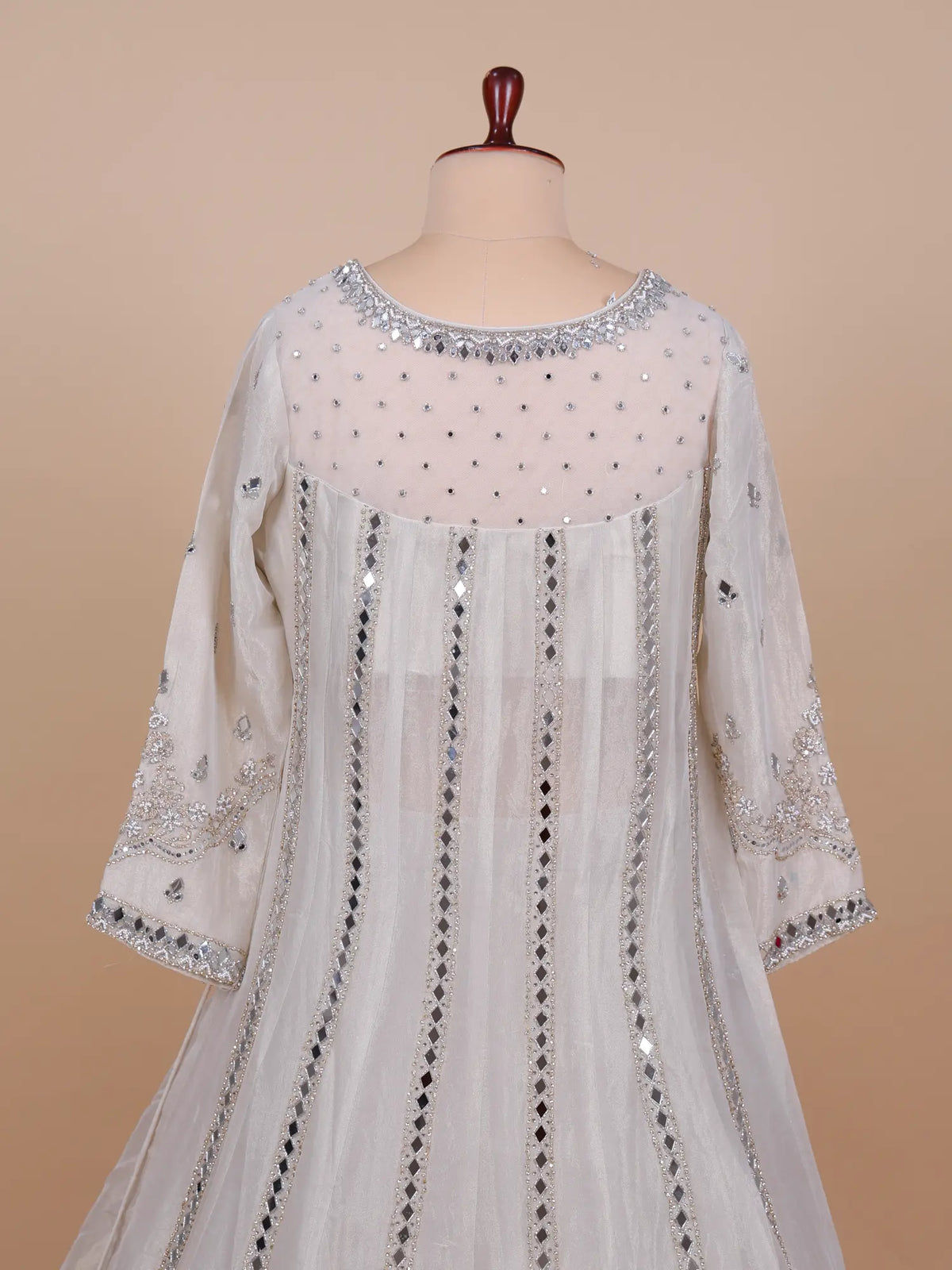 MyFashion -KLS-2825 Trending Off White Shimmer Indo Western Lehenga With Resham Work
