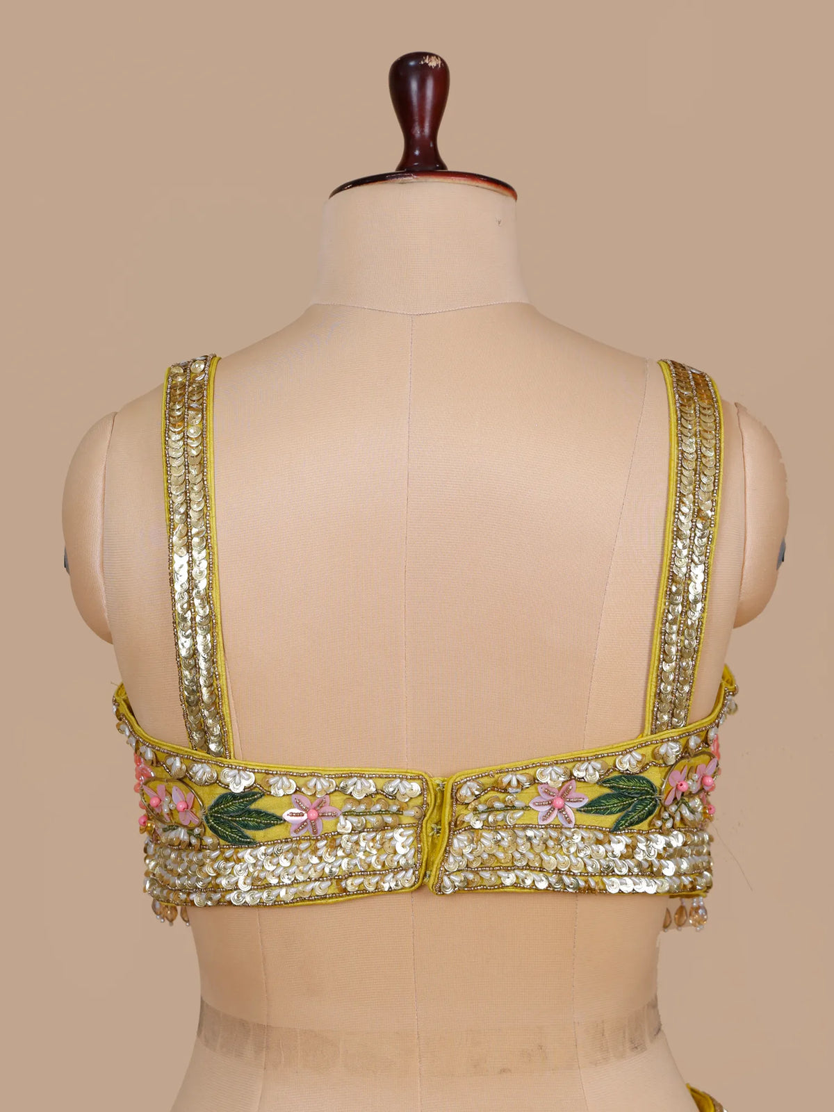 MyFashion KLS-2709 Raw Silk Sequins Pearl Work Haldi Lehenga