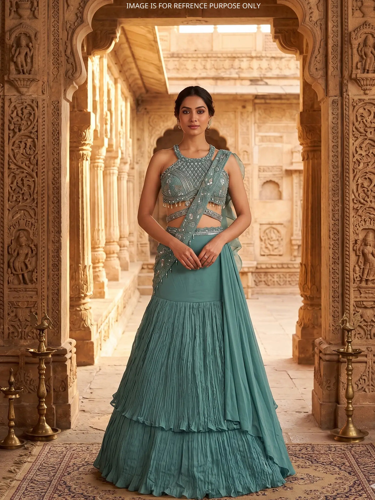 MyFashion -KLS-2821 Saree Style Lehenga With Luxury Pearl Work For Wedding Glam Look