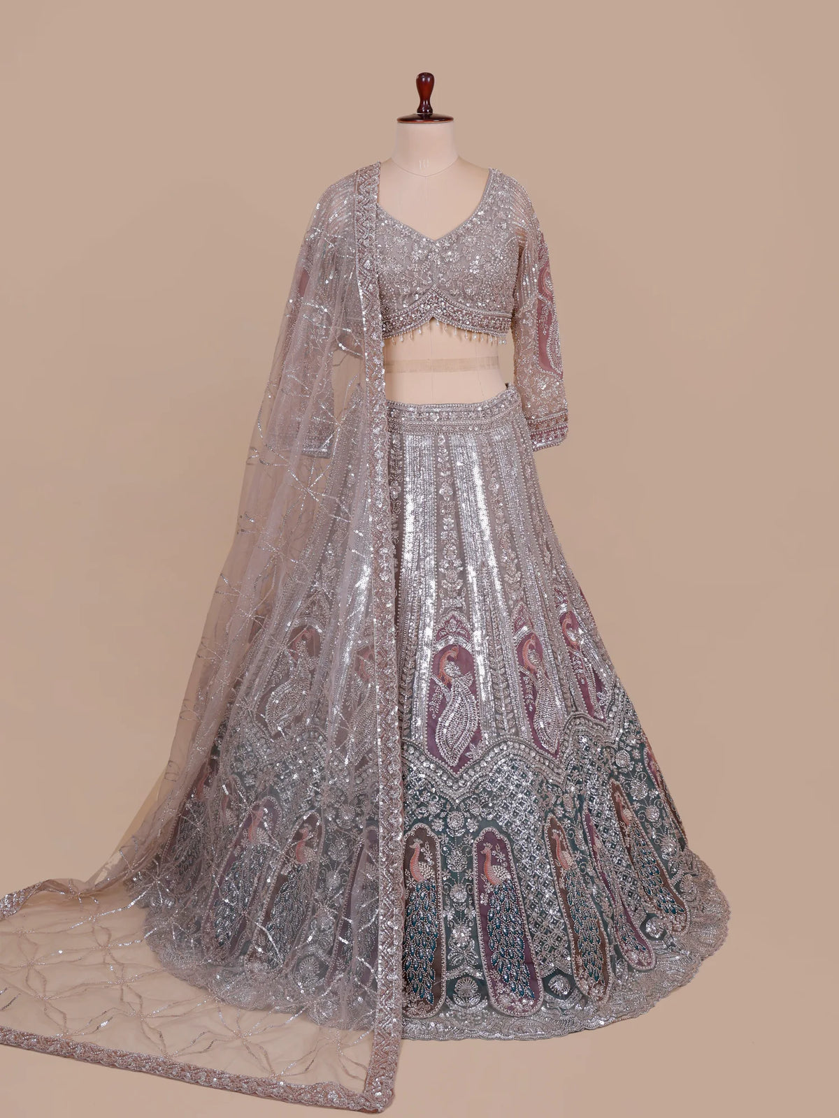 MyFashion -KLS-2817 Affordable Onion Pink Net Lehenga Choli with Designer Beads Work for Women