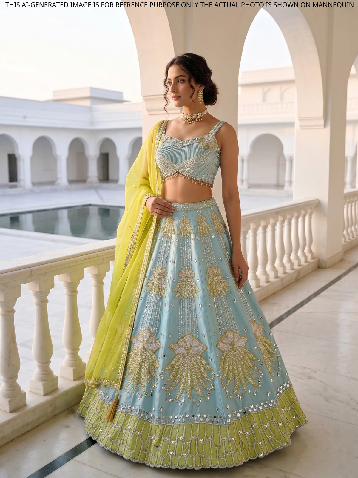 MyFashion KLS-2713 Party Wear Raw Silk Pearl Work Lehenga