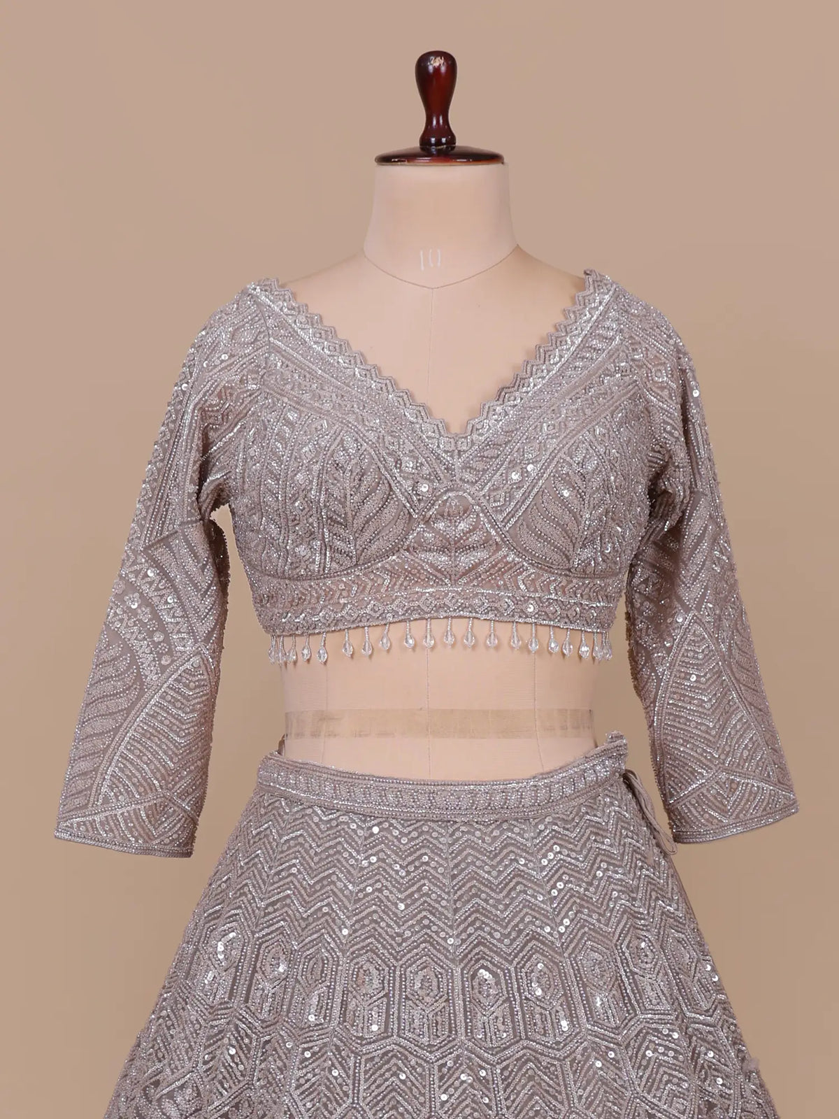 MyFashion KLS-2748 Get Premium Choco Brown Net Lehenga Sequins Work Design