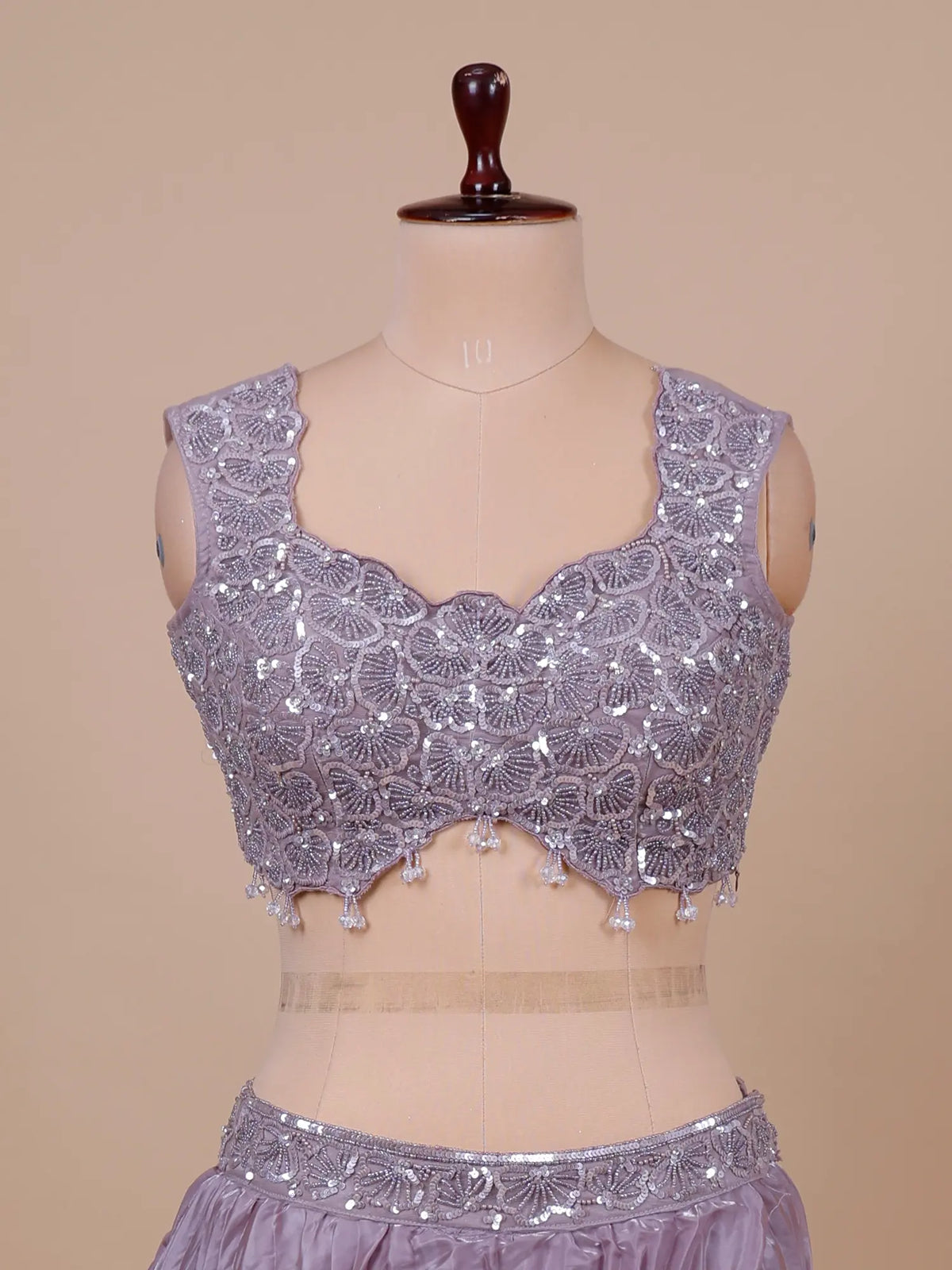 MyFashion KLS-2806 Designer Antique Onion Pink Organza Lehenga With Pearl Work