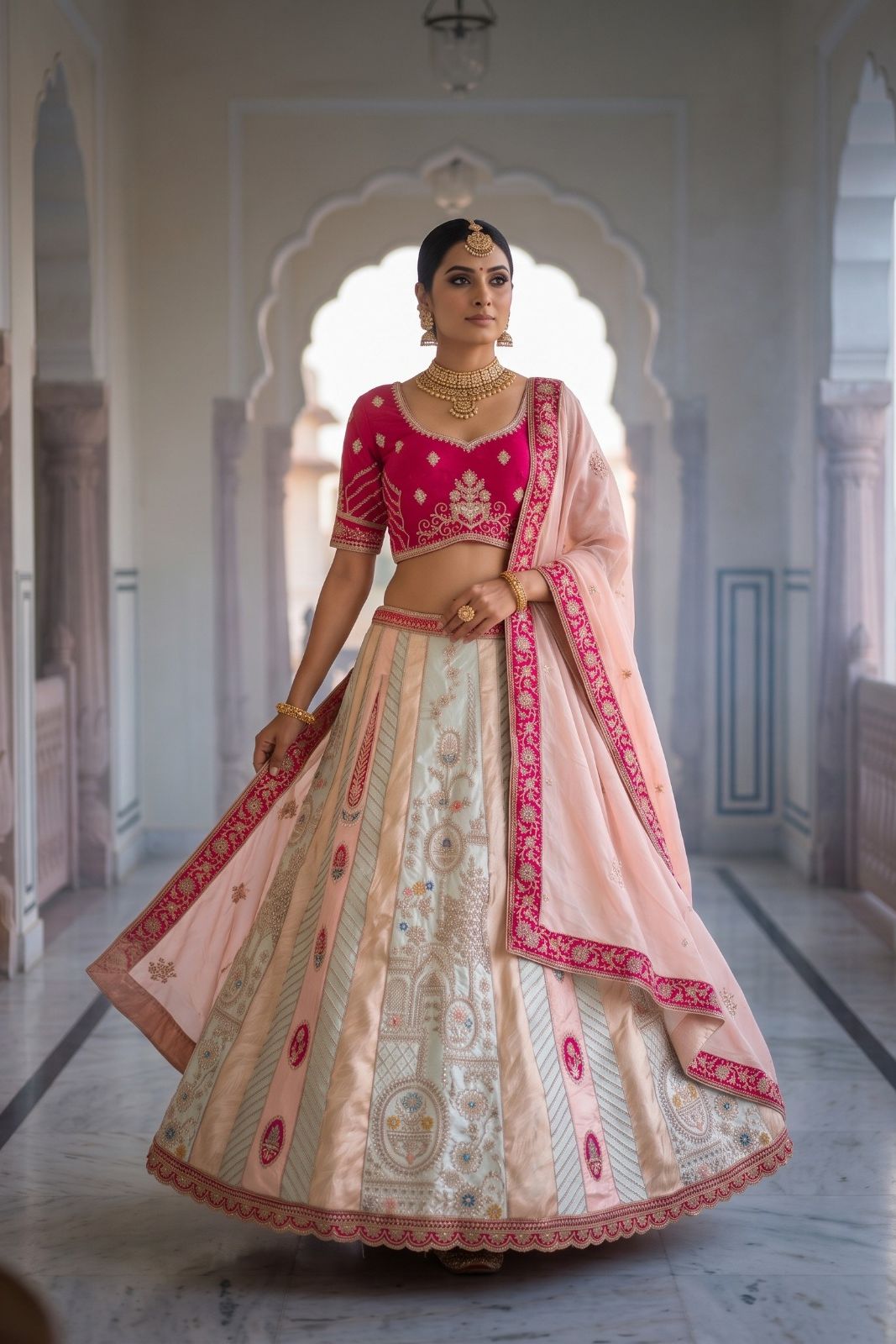 MyFashion -REET Rajnika Embroidered Sequinned Semi-Stitched Lehenga