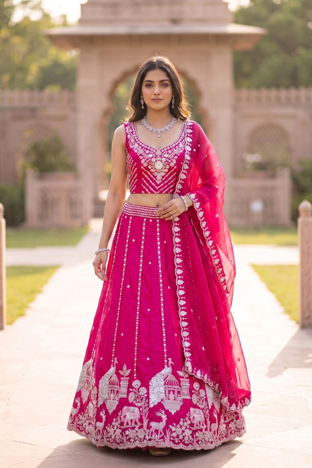 MyFashion -REET Ruhe Beads Embroidered Semi Stitched Lehenga Choli