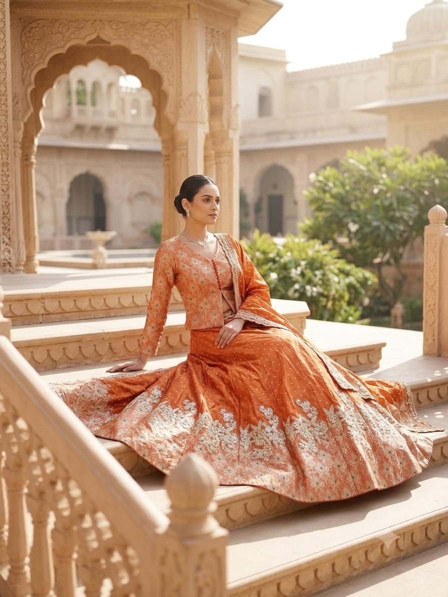 MyFashion -REET Ruhani 01 Applique Sequin Zardozi Banarasi Silk Lehenga Choli