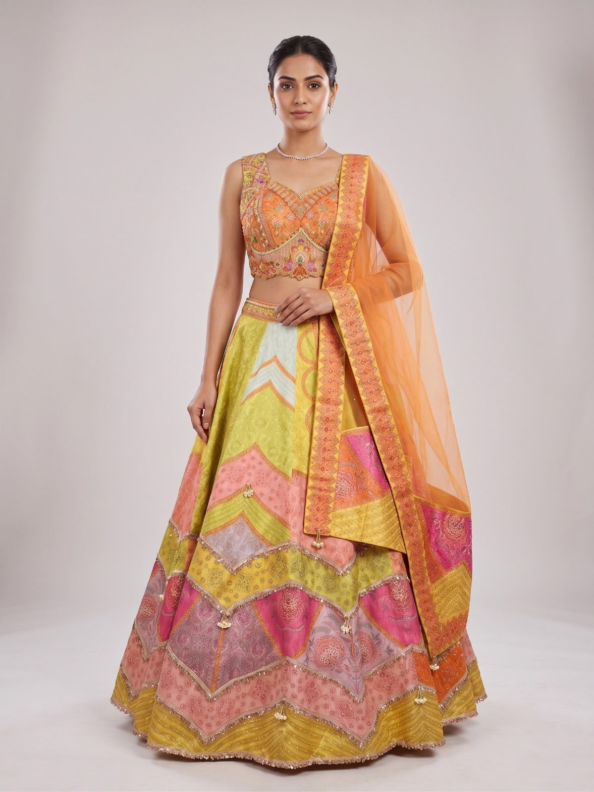 MyFashion -REET Navrang Sequin Pearls Mirror Stone Work Lehenga Choli