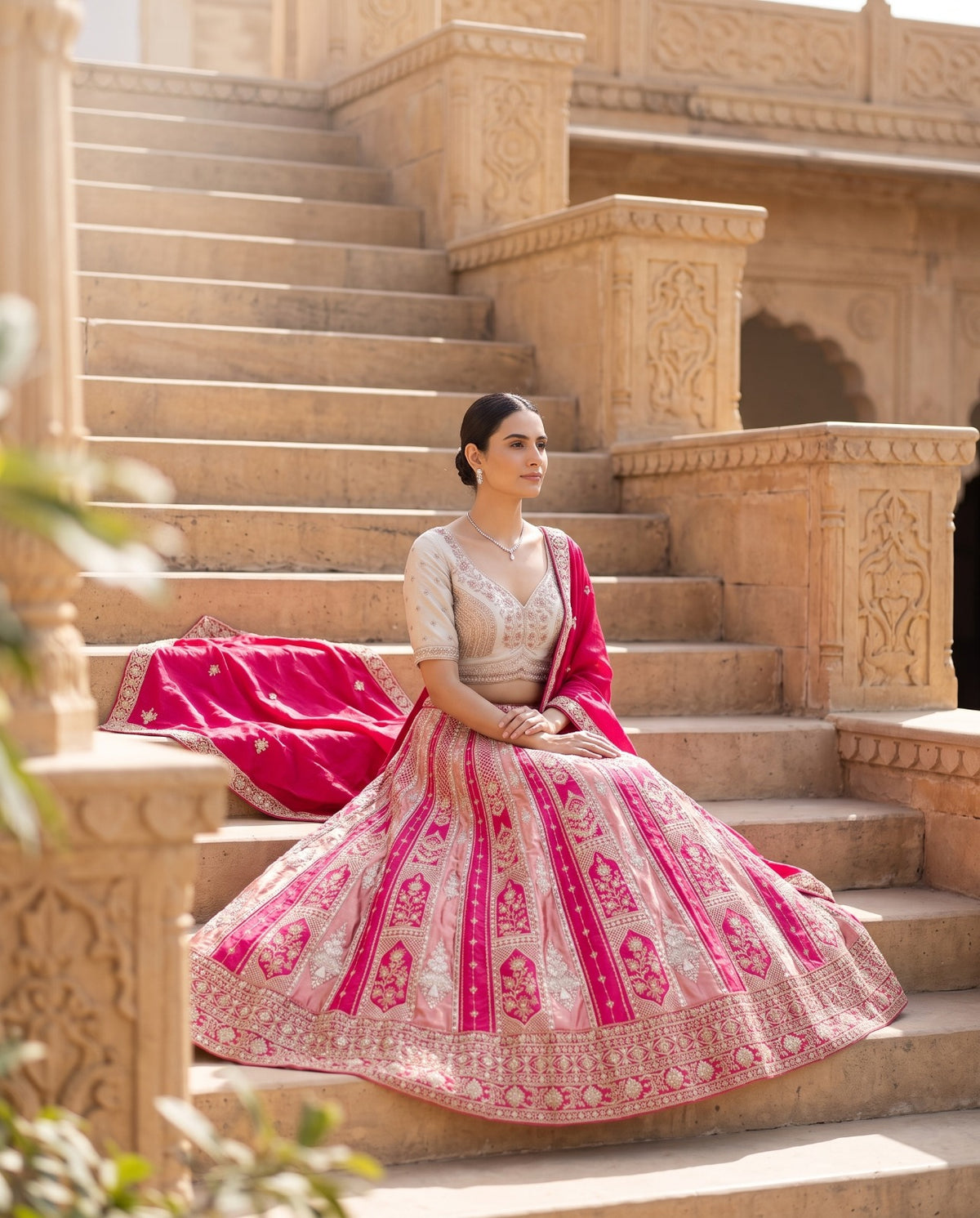 MyFashion -REET Ruhanika Embroidery Sequin Beads Stone Work Net Lehenga Choli