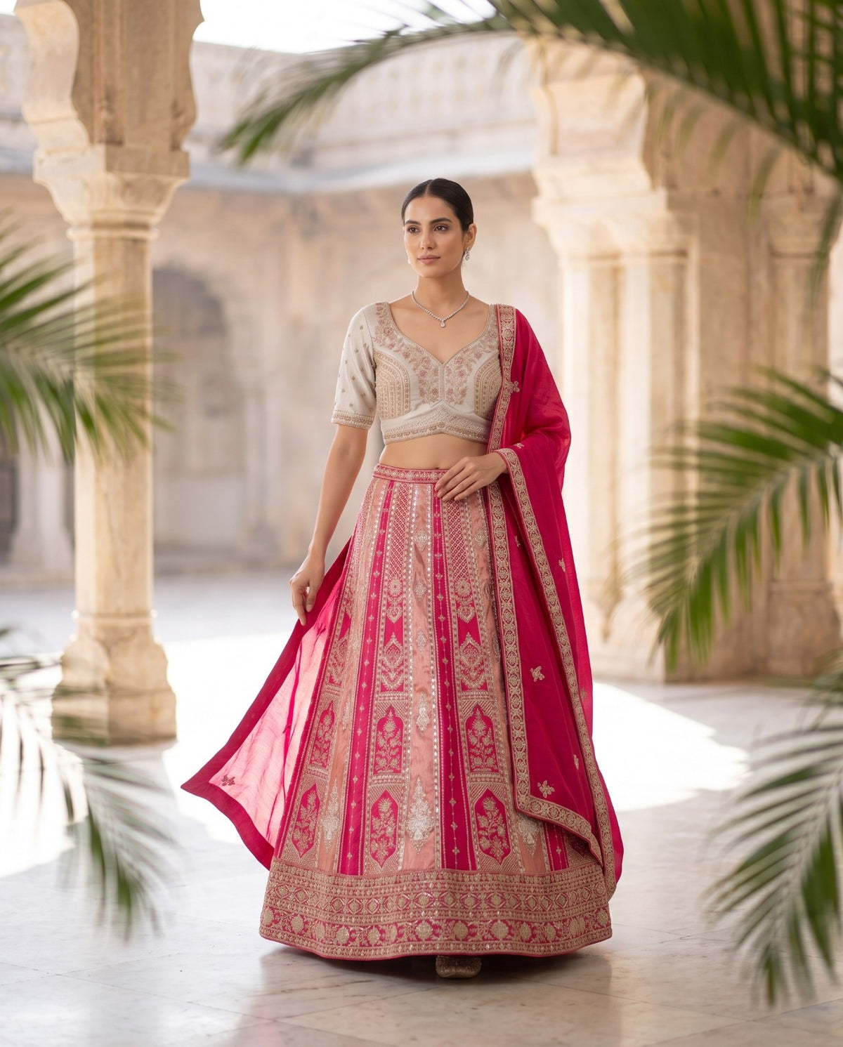 MyFashion -REET Ruhanika Embroidery Sequin Beads Stone Work Net Lehenga Choli