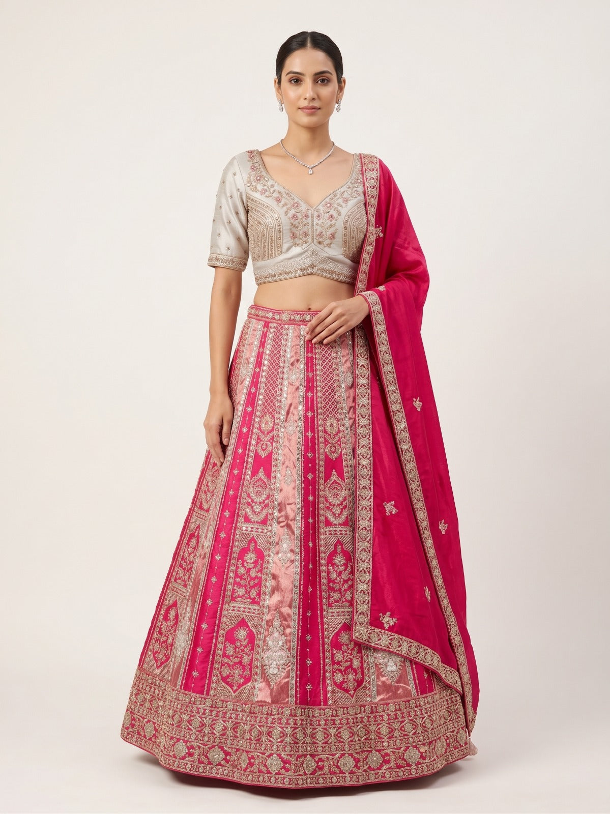 MyFashion -REET Ruhanika Embroidery Sequin Beads Stone Work Net Lehenga Choli